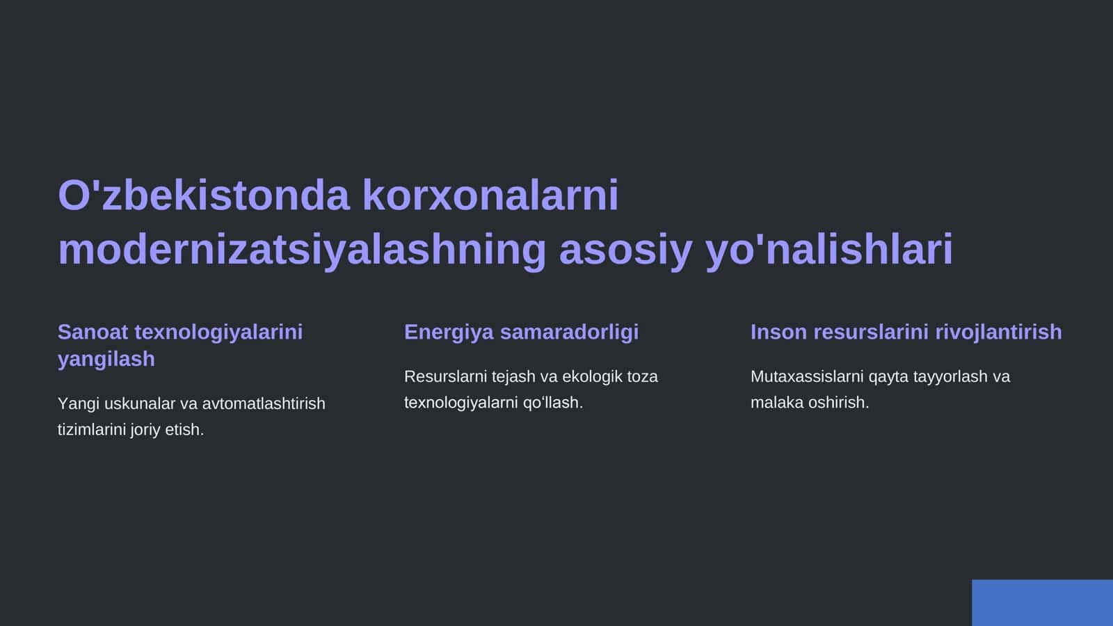 Korxonalarni modernizatsiyalash va texnik qayta qurollantirishning samaradorligi 3