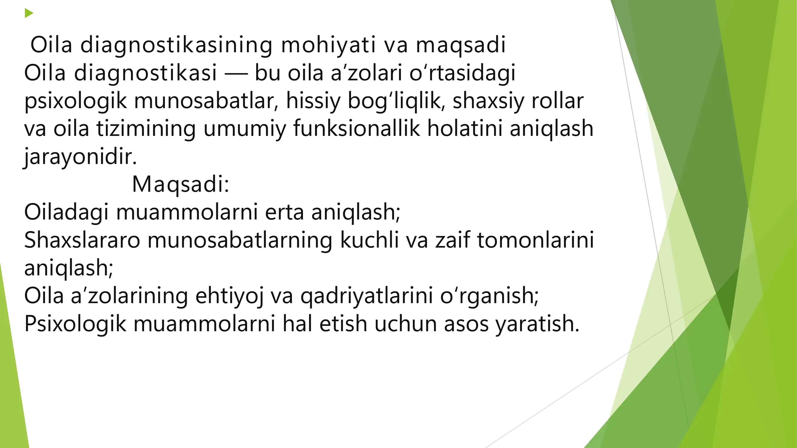 Oila diagnostikasi va konsultatsiyasi xususiyatlari 3
