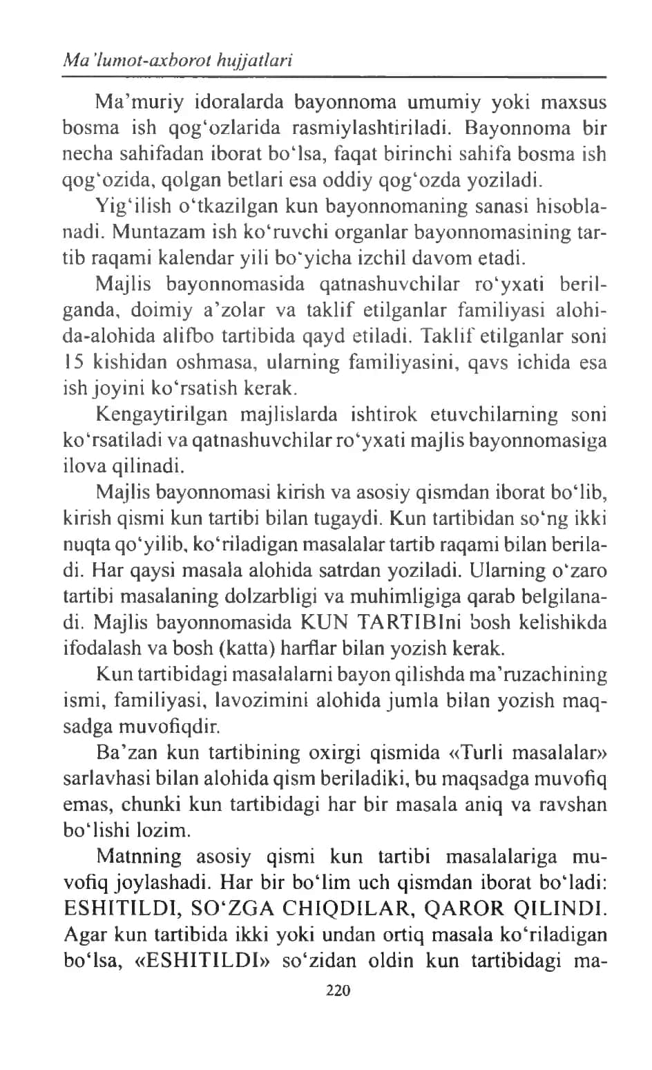 Barcha turdagi bayonnoma yozish qoidalari va namunalari to'liq 3