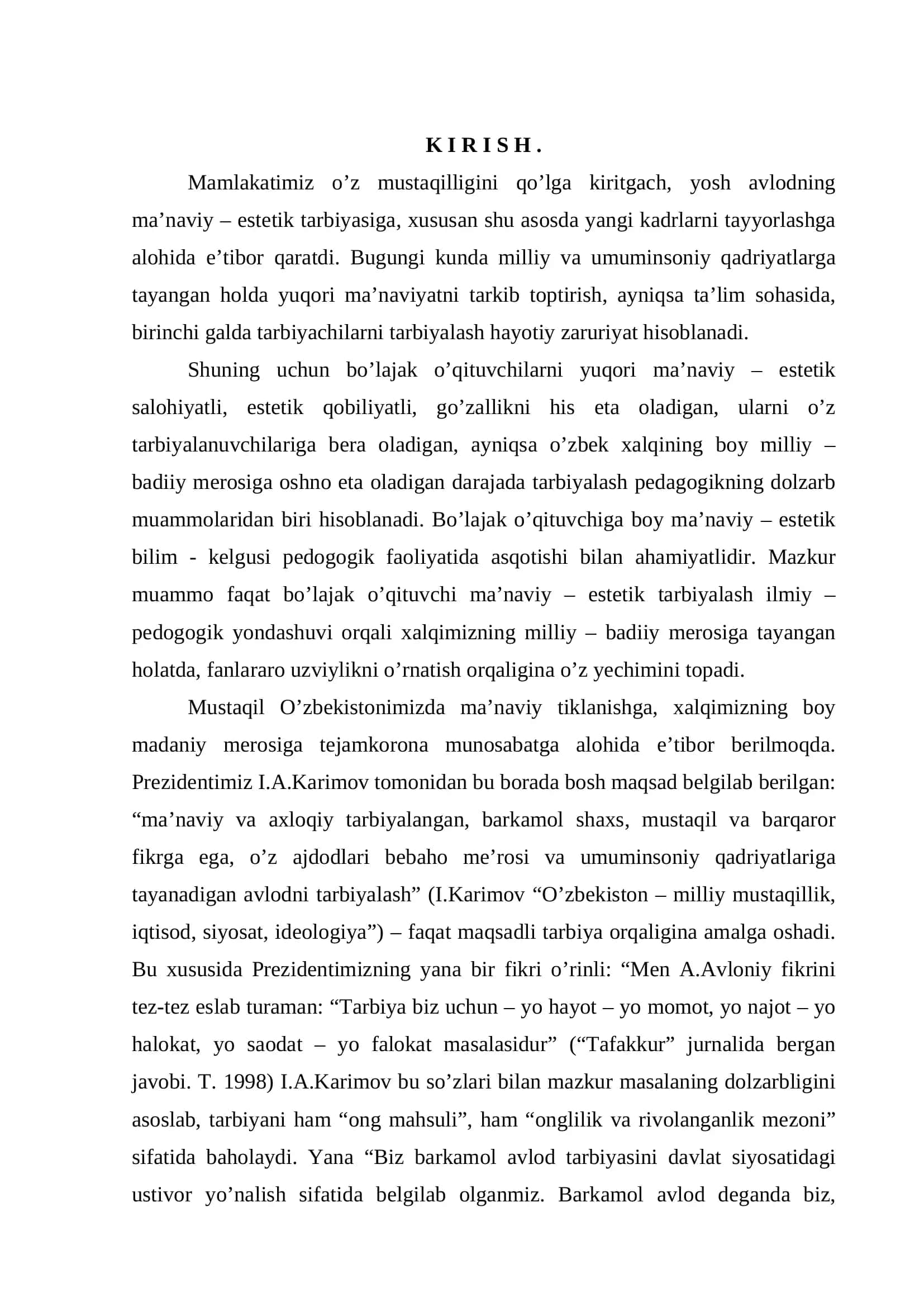 BO’LAJAK O’QITUVCHILARNI MA’NAVIY – ESTETIK TARBIYALASHNING PEDOGOGIK ASOSLARI 3