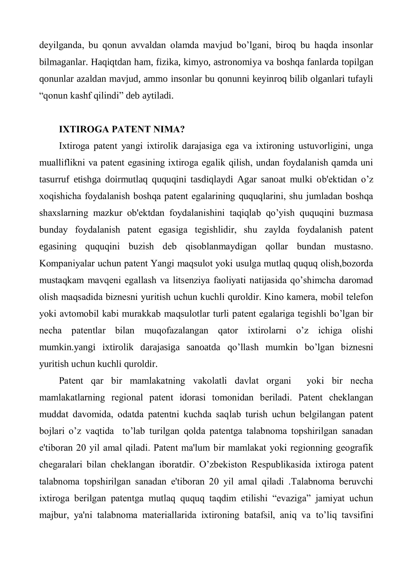 Ixtiro, Kashfiyot va uning obyektlari 3