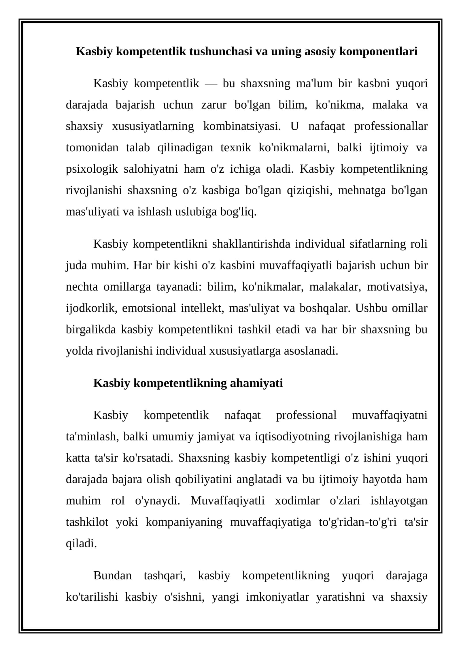 MAKTABGACHA TA’LIM "KASBIY KOMPETENTLIKNI SHAKLLANTIRISHDA INDIVIDUAL SIFATLARINING ROLI" 3