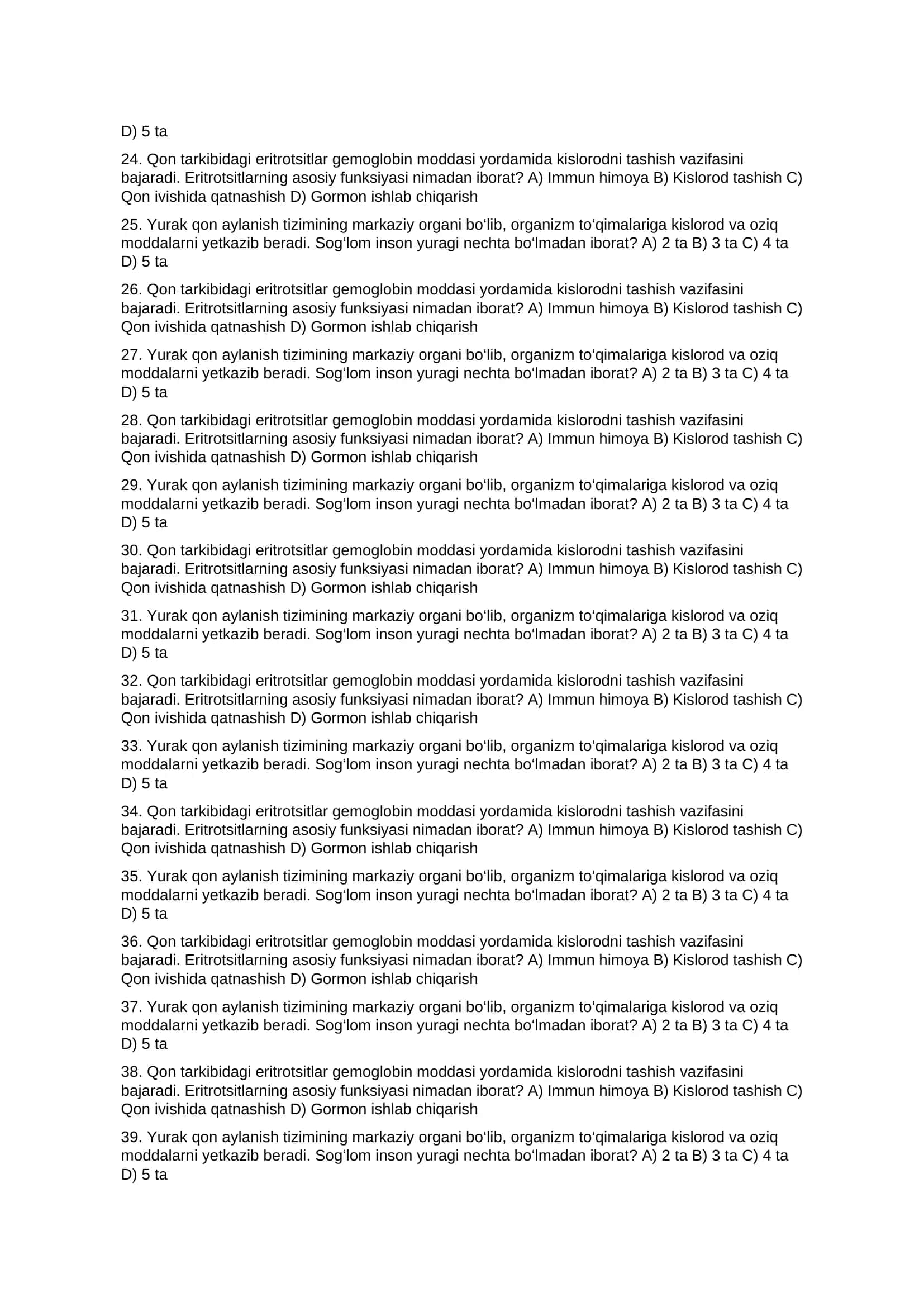 9-SINF BIOLOGIYA FANIDAN SERTIFIKAT TIZIMI BO‘YICHA TEST (100 SAVOL) 3