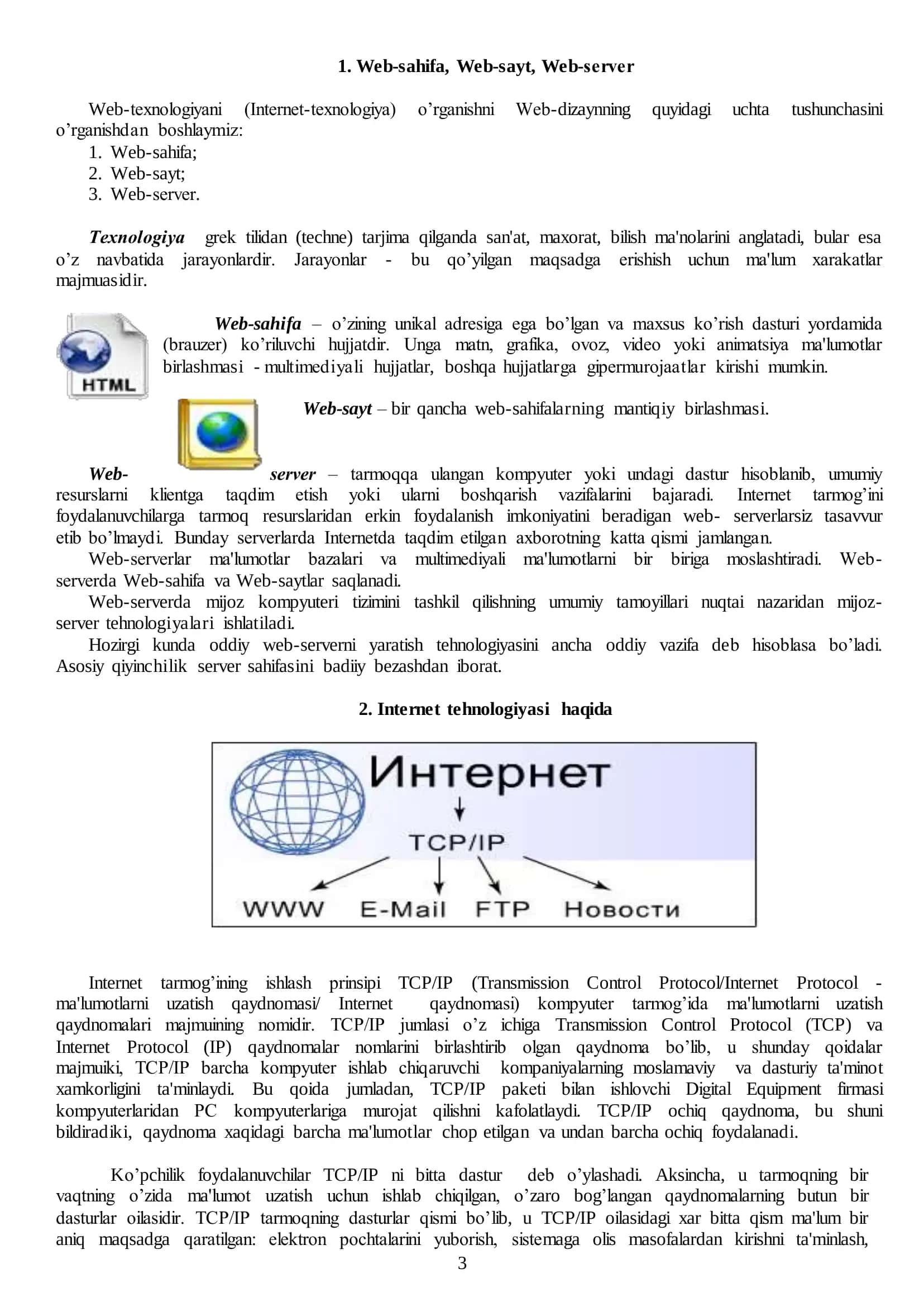WEB DASTURLASH 3