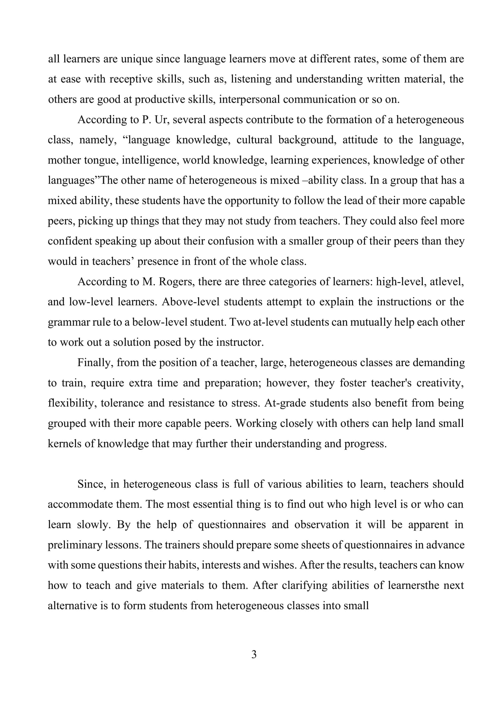 Learner differences teaching heterogeneous classes 3