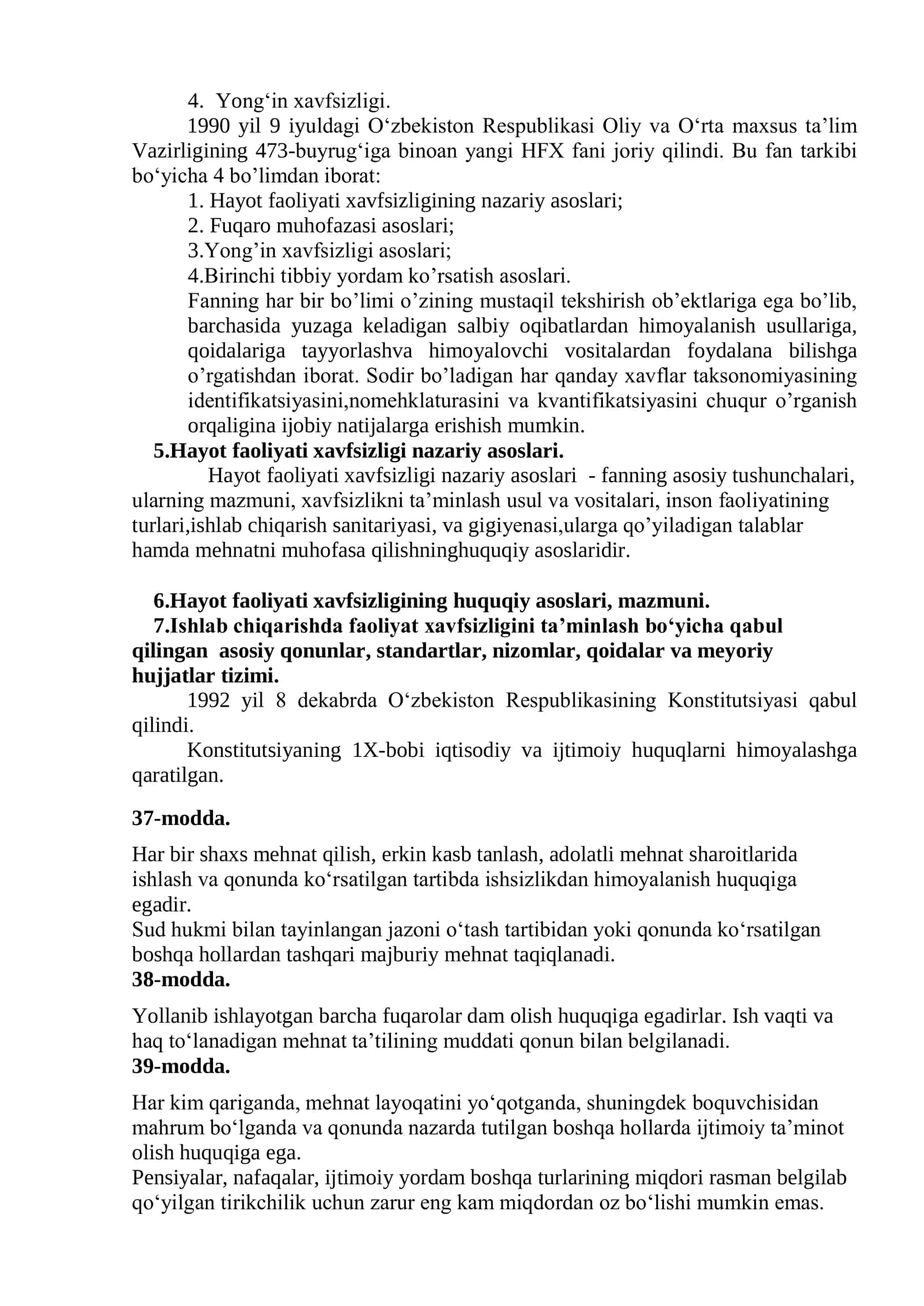 Hayot faoliyati xavfsizligining huquqiy asoslari 3