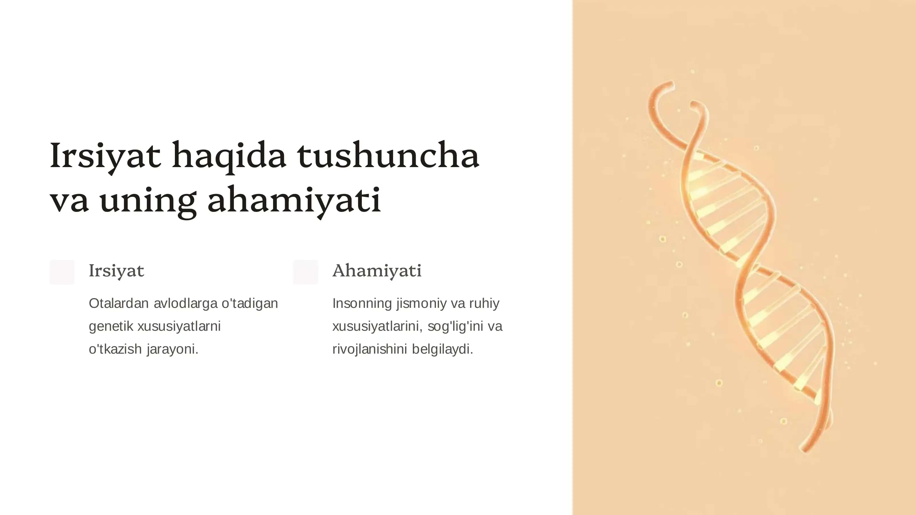 Tibbiy genetika: Irsiy kasalliklar 3