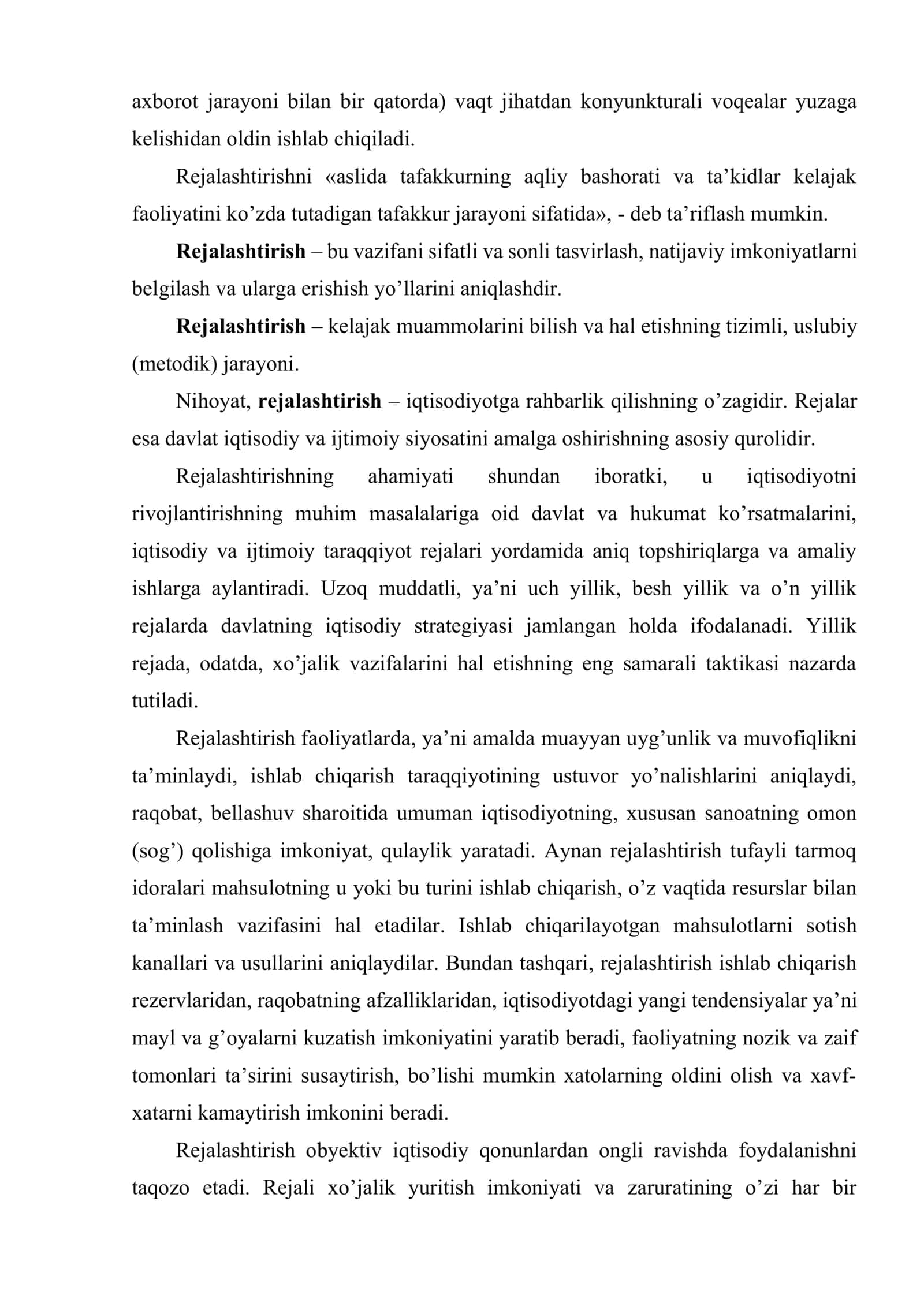 Rejalashtirish va prognozlash 3