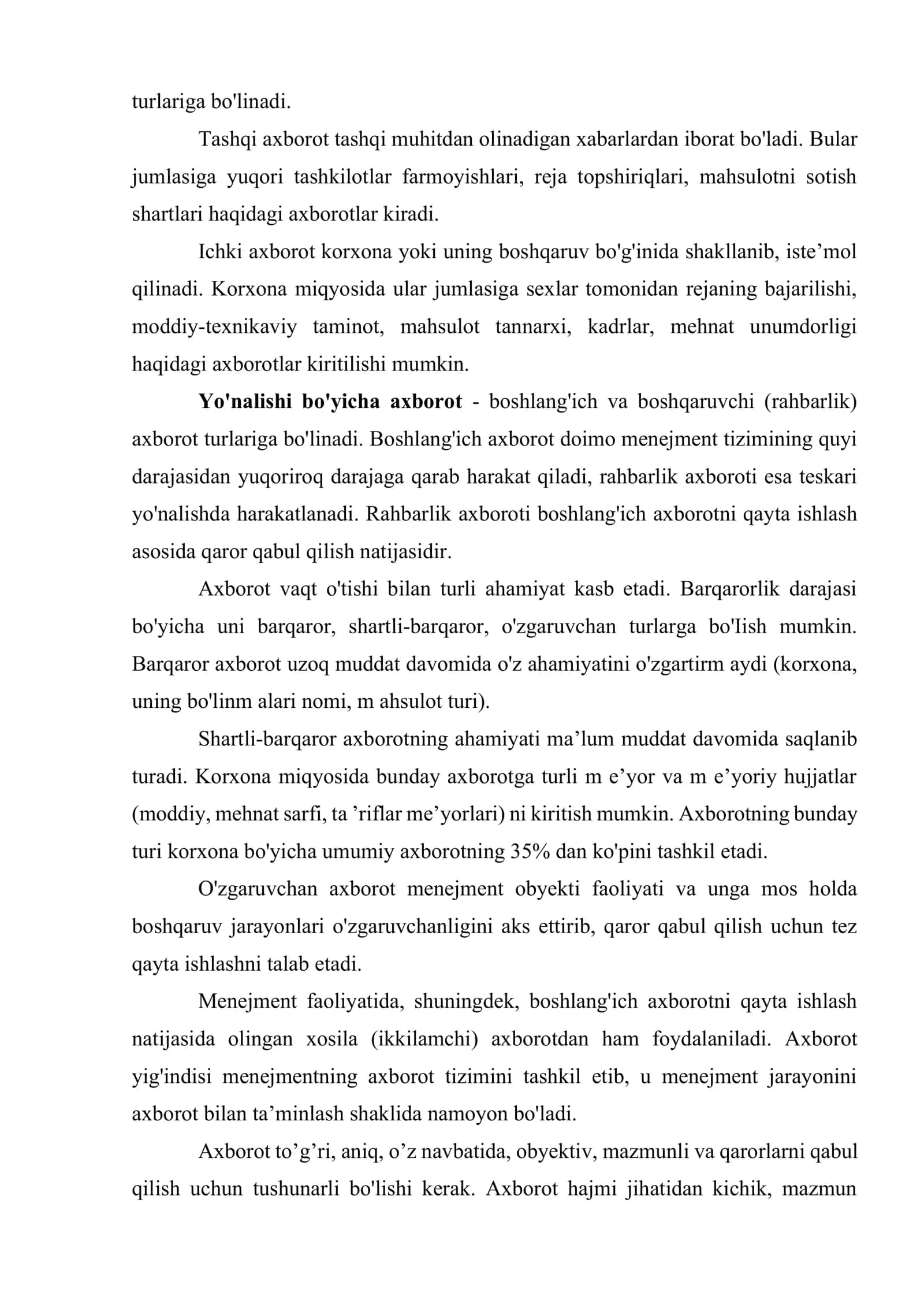Menejment axborot bilan taminlash 3