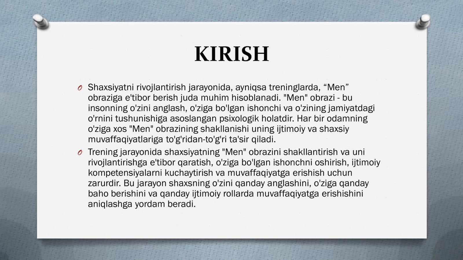 TRENING JARAYONIDA SHAXSDAGI "MEN" OBRAZIGA E'TIBOR QARATISHNING AHAMIYATI 3