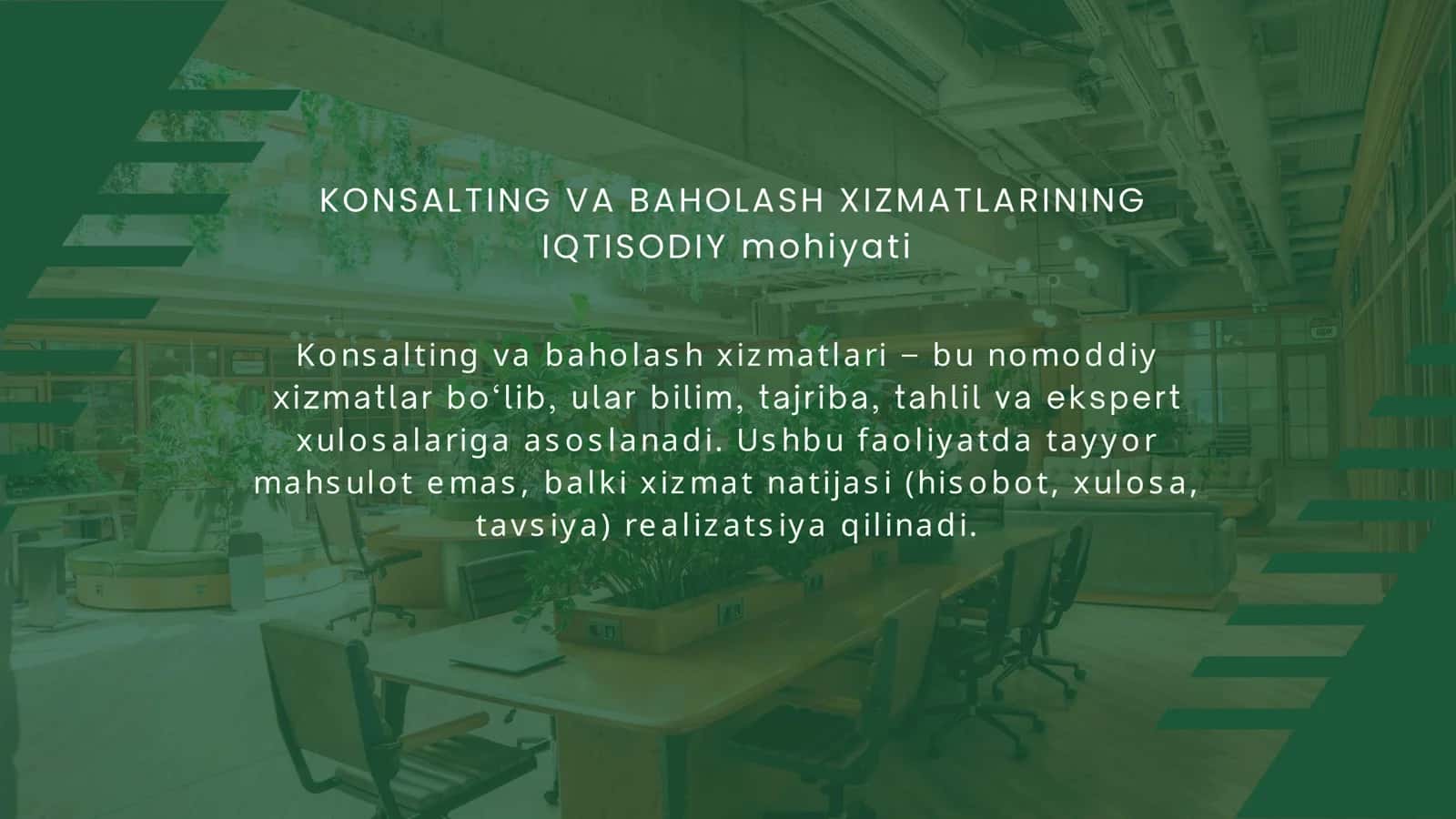 Konsalting va baholash xizmatlarini ko‘rsatuvchi sub’ektlarda buxgalteriya hisobibning xususiyatlari 3