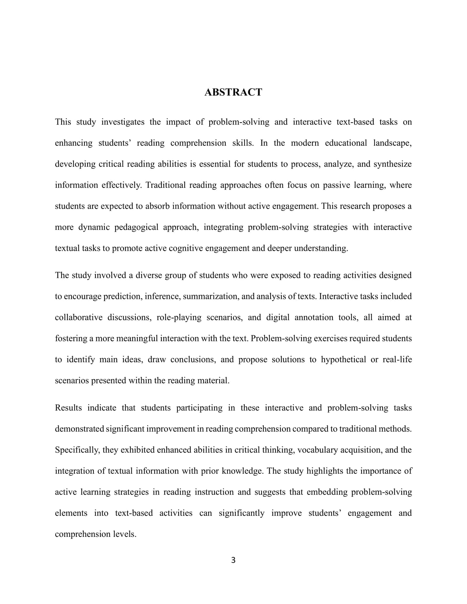 Enhancing Students’ Reading Comprehension Through Problem-Solving and  Interactive Text-Based Tasks 3