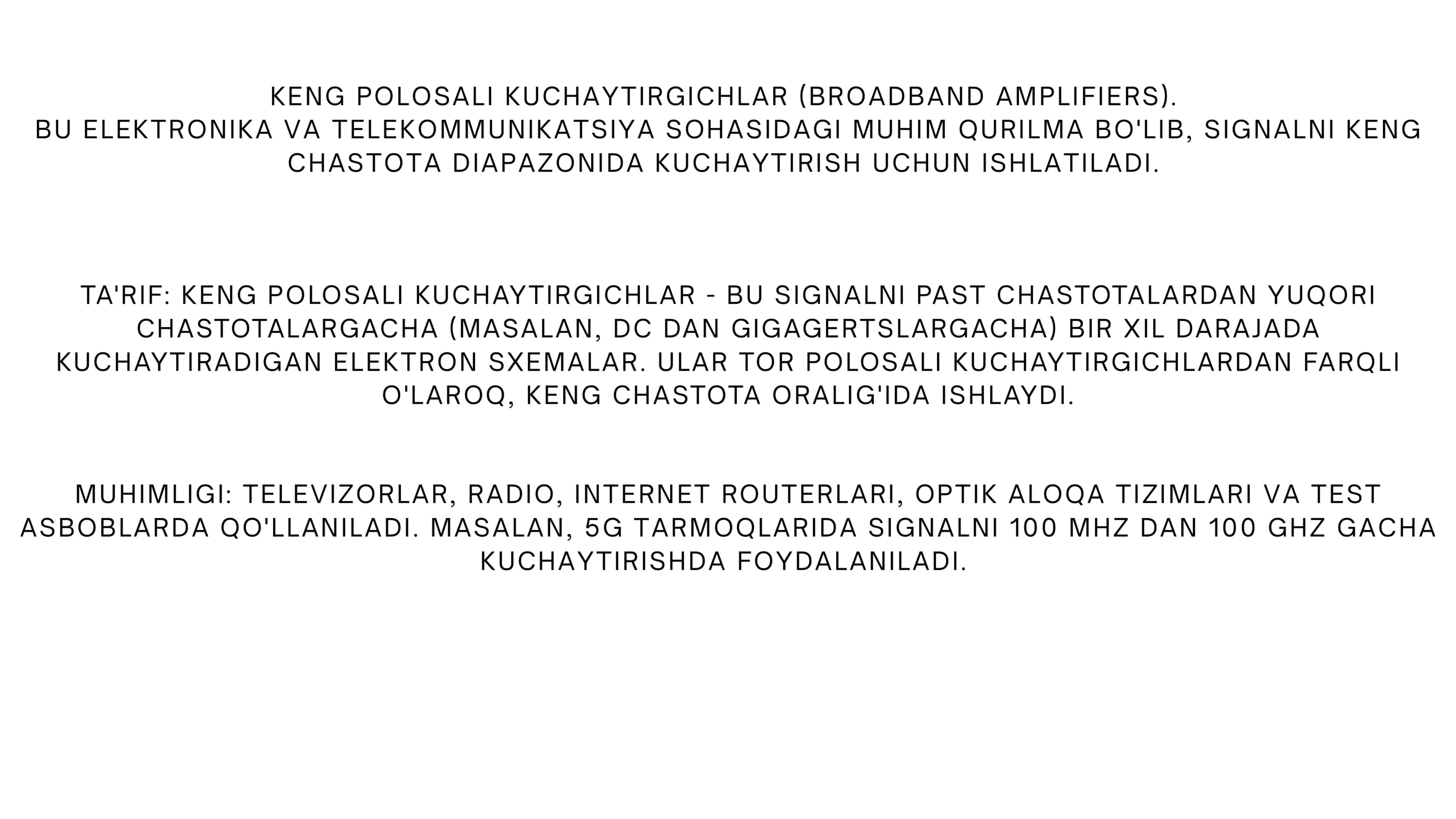 Keng polosali kuchaytirgichlar 3
