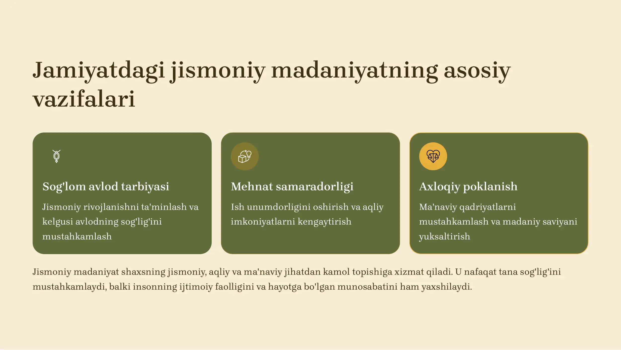 Jismoniy madaniyatning jamiyatdagi vazifalari va shakllari 3