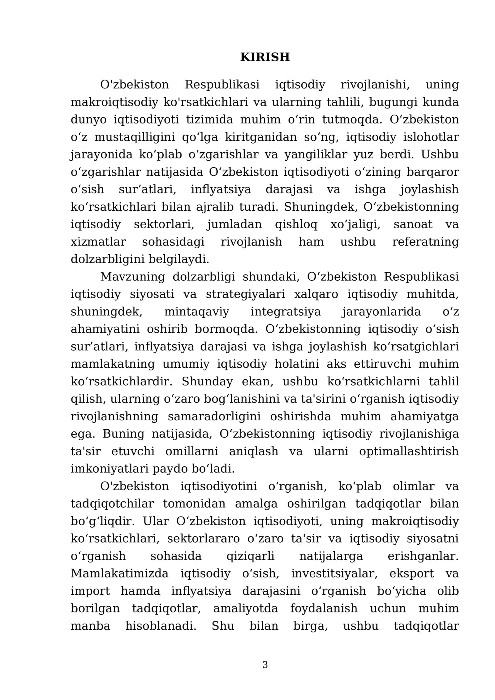 O'zbekiston Respublikasi rivojlanishining makroiqtisodiy ko'rsatkichlari tahlili 3