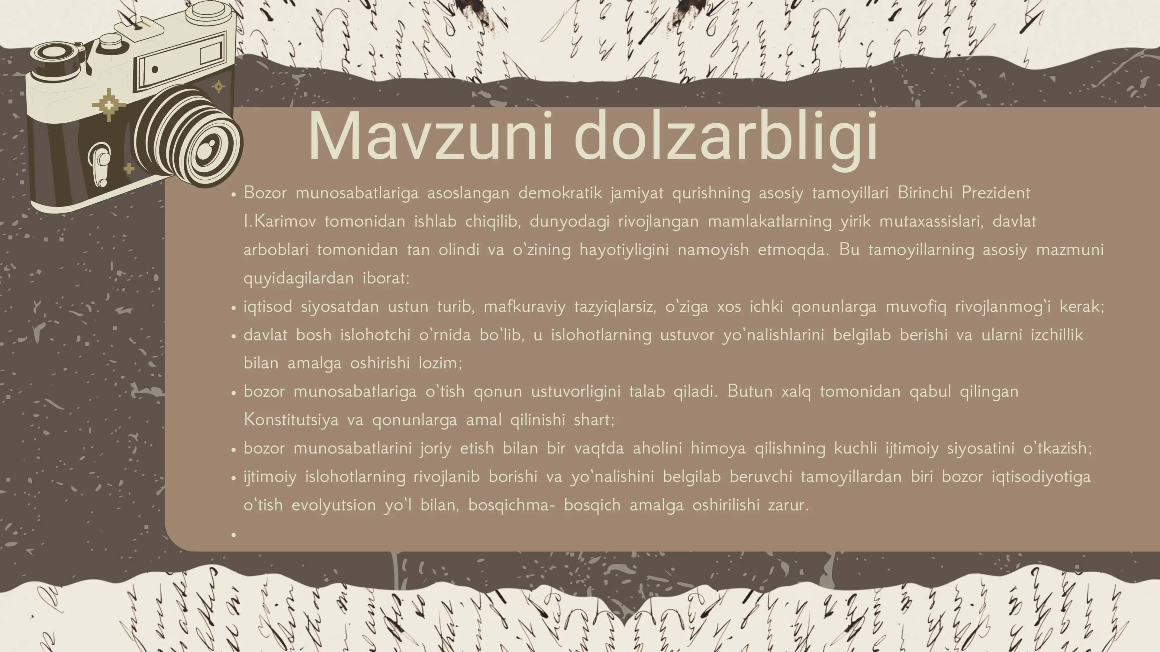 O‘zbekiston eng yangi tarixi - IQTISODIY ISLOHOTLAR, XUSUSIY MULKCHILIKNING SHAKLLANISHI. O‘ZBEKISTONDA BOZOR MUNOSABATLARINING RIVOJLANISHI 3