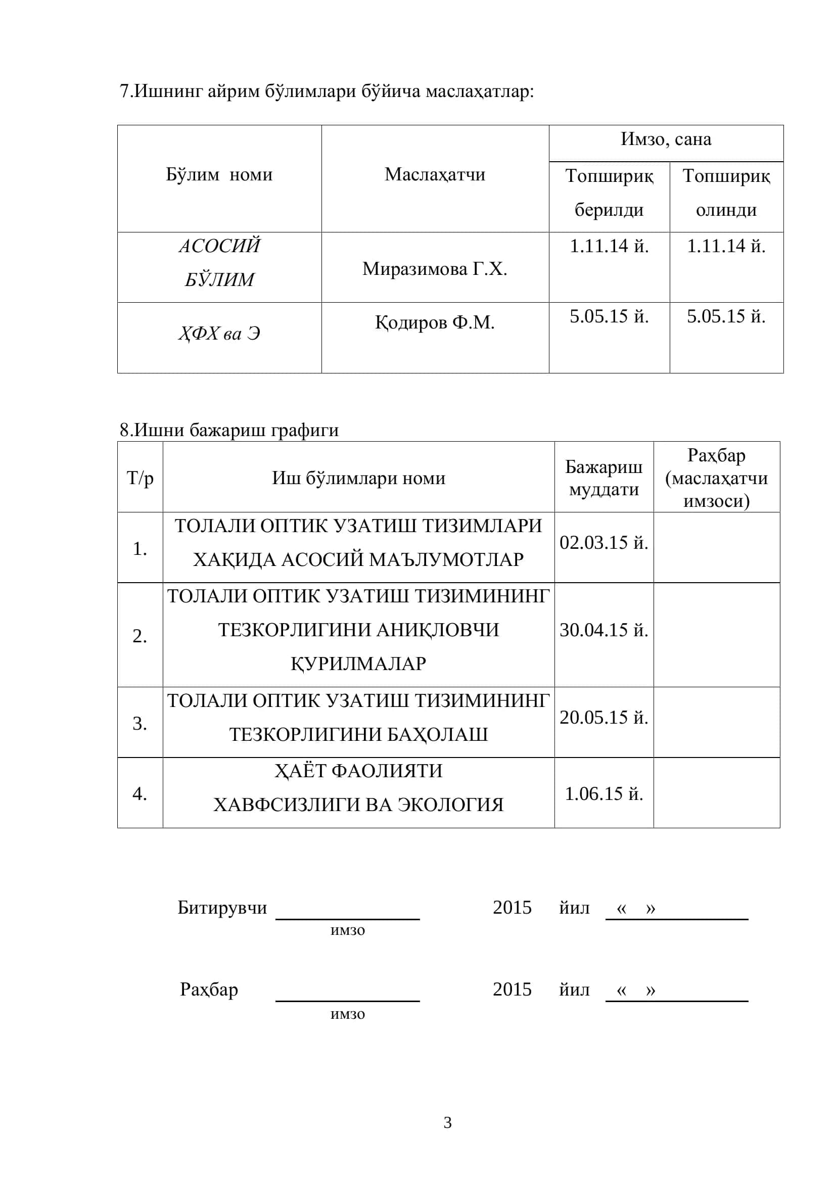 Толали оптик узатиш тизимининг тезкорлигини баҳолаш 3