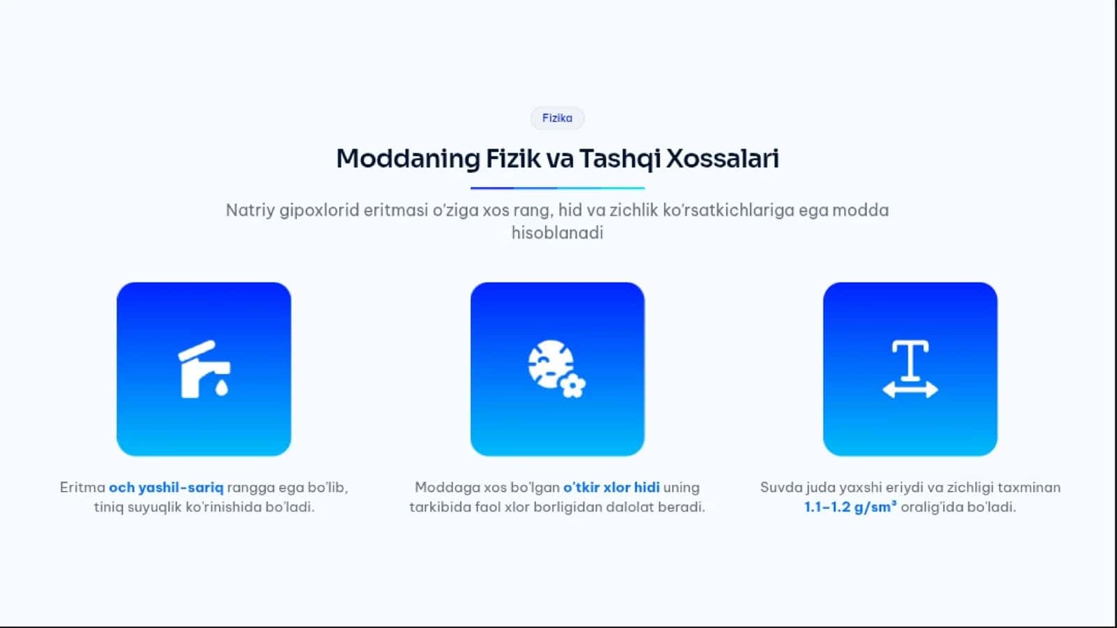 Natriy gipoxloridning fizik-kimyoviy xossalari va ishlab chiqarilishi 3