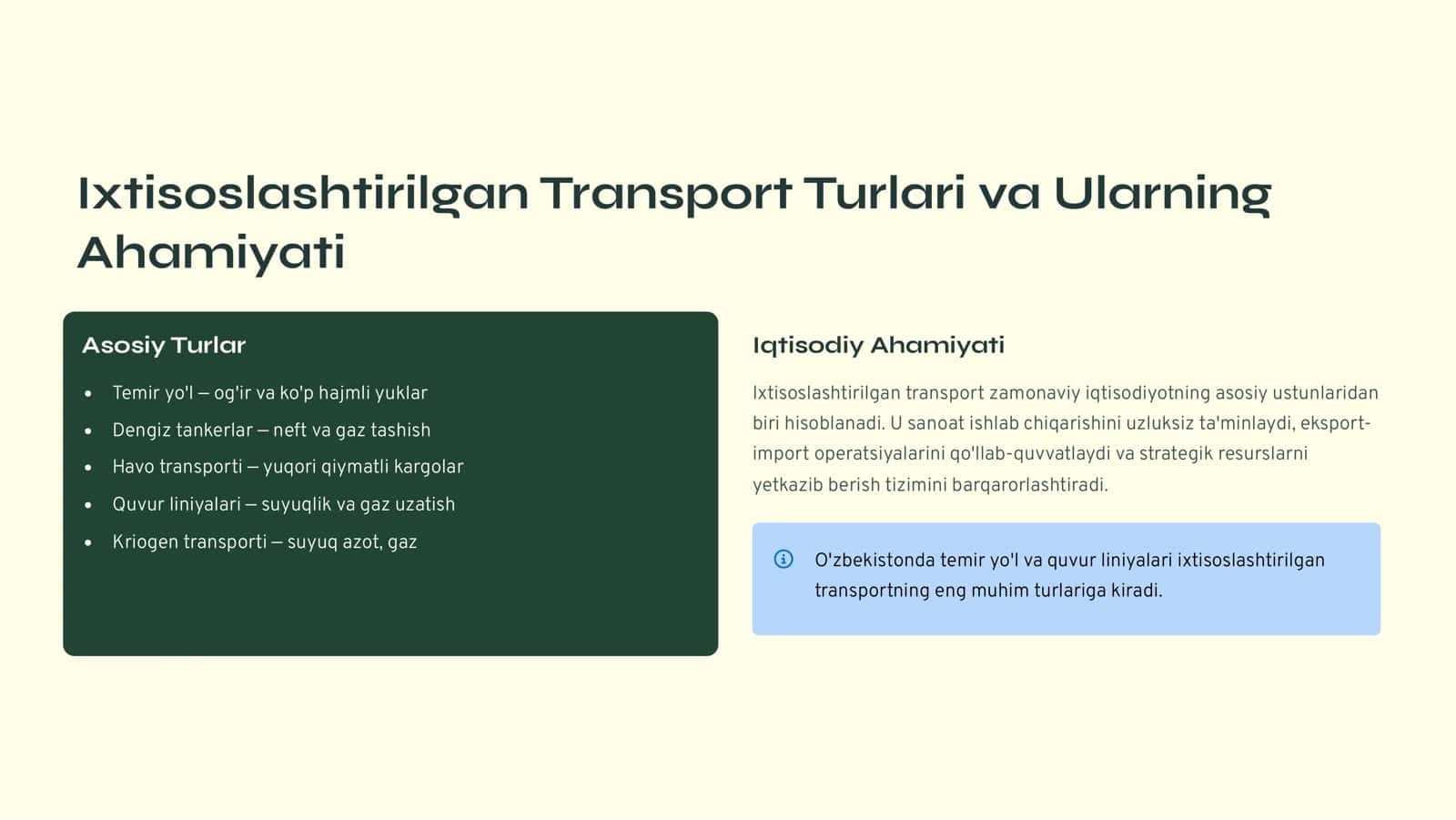 Transportning Ixtisoslashtirilgan va Noan'anaviy Turlari 3