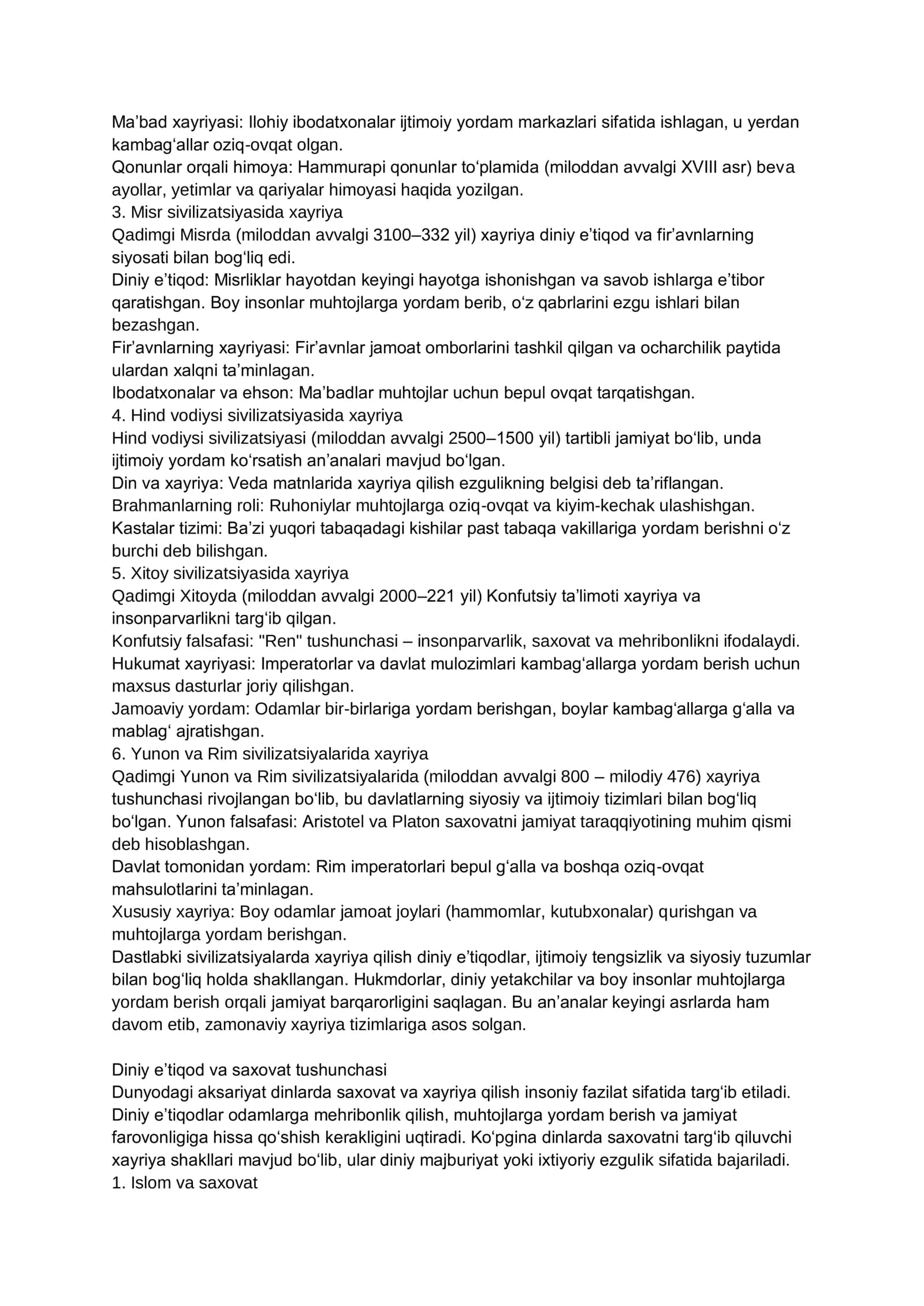 Muhtojlarga yordam berish va diniy e’tiqodlar mavzusida atamalar lugʻati 3