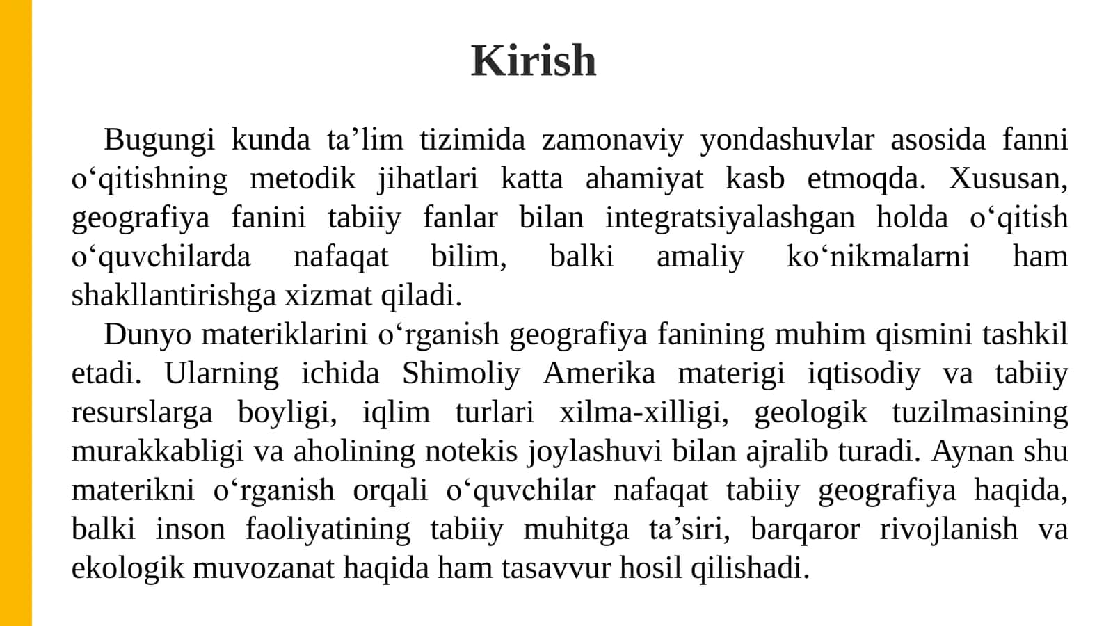 Shimoliy Amerika Mavzusu O'rganish Metodikasi 3