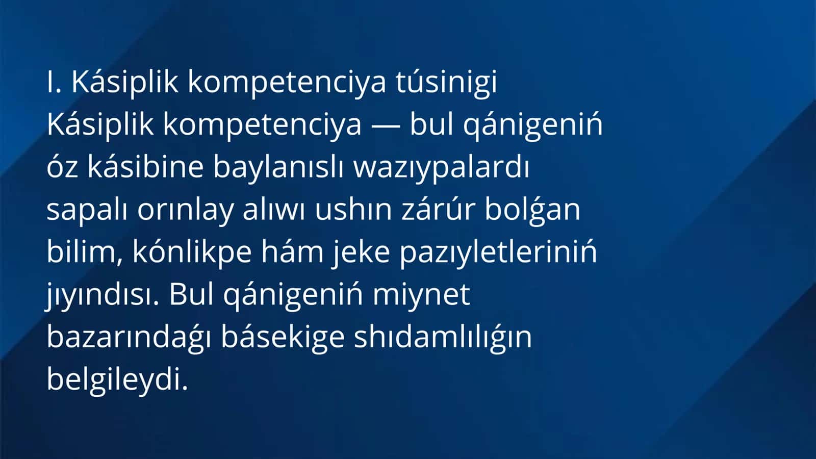 Kásiplik kompetenciya hám onıń mazmunı 3