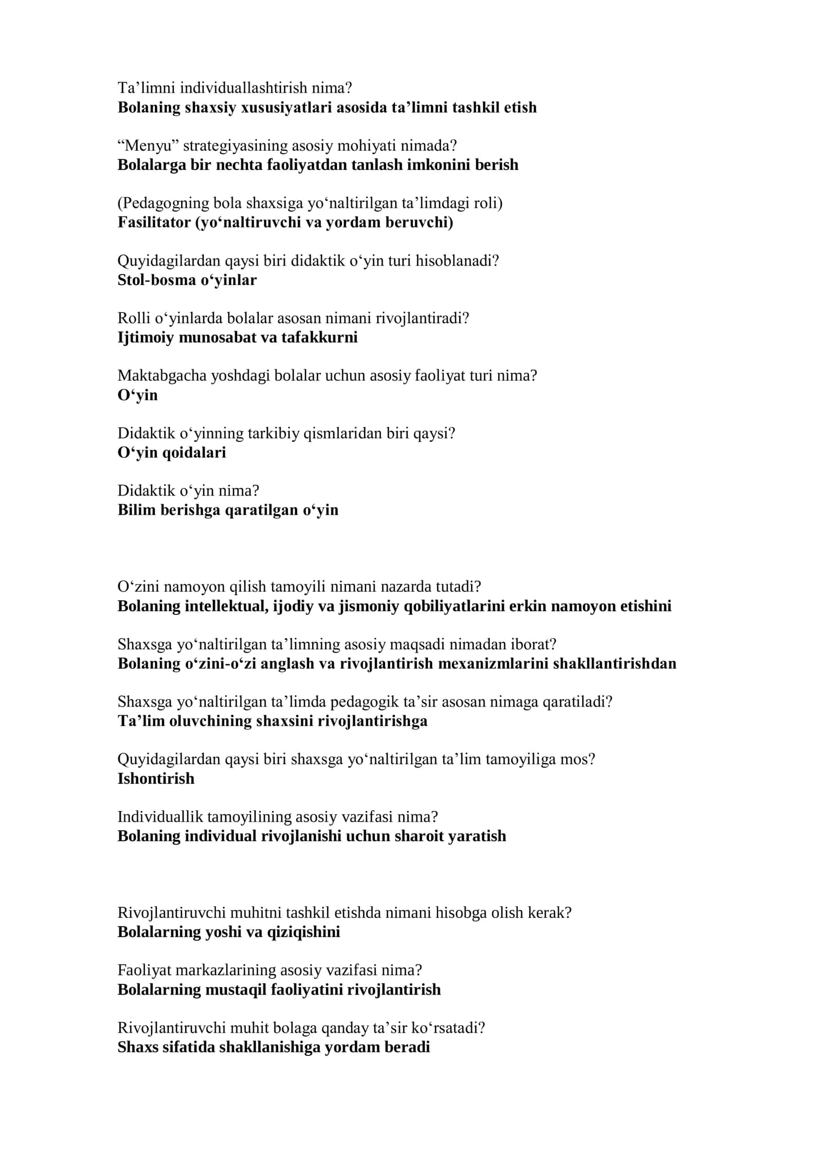 ILK QADAM SERTIFIKAT TEST JAVOBLARI 3