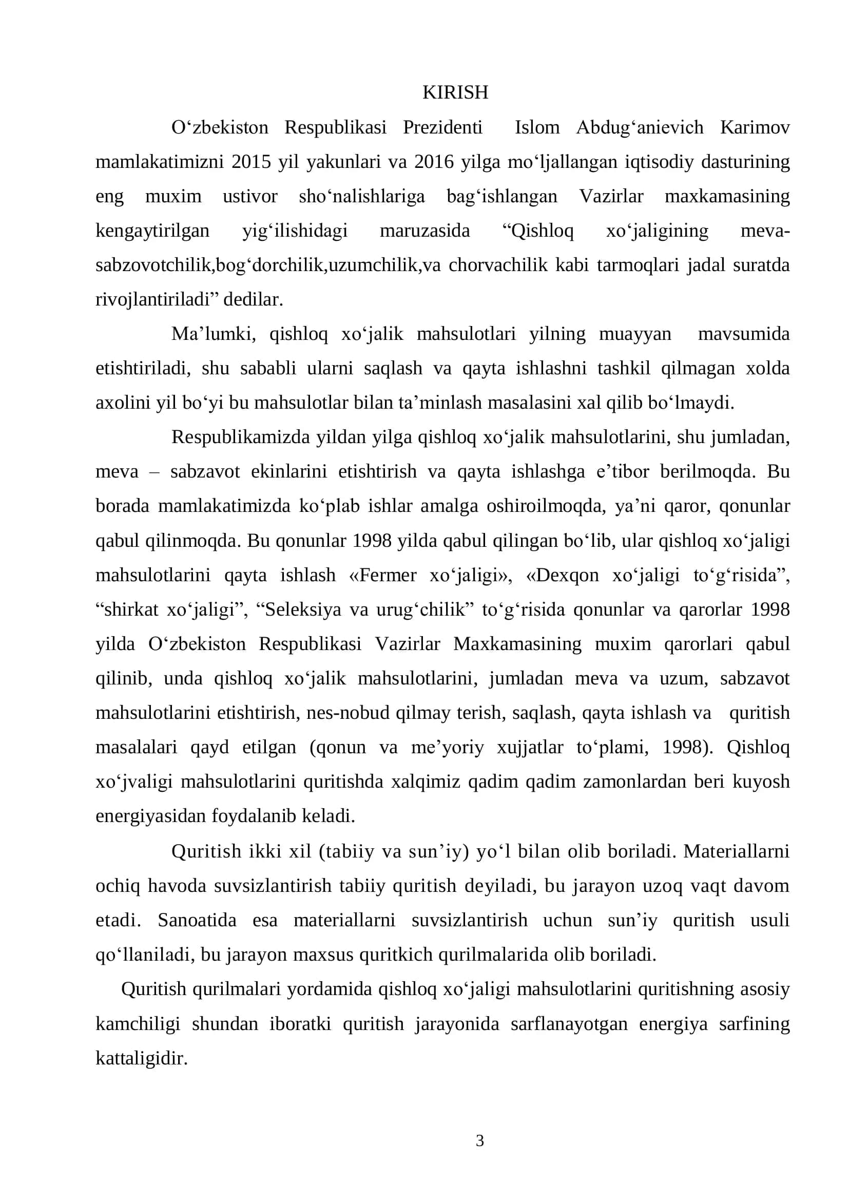 Qishloq xo‗jaligi mahsulotlari texnologiyasi 3