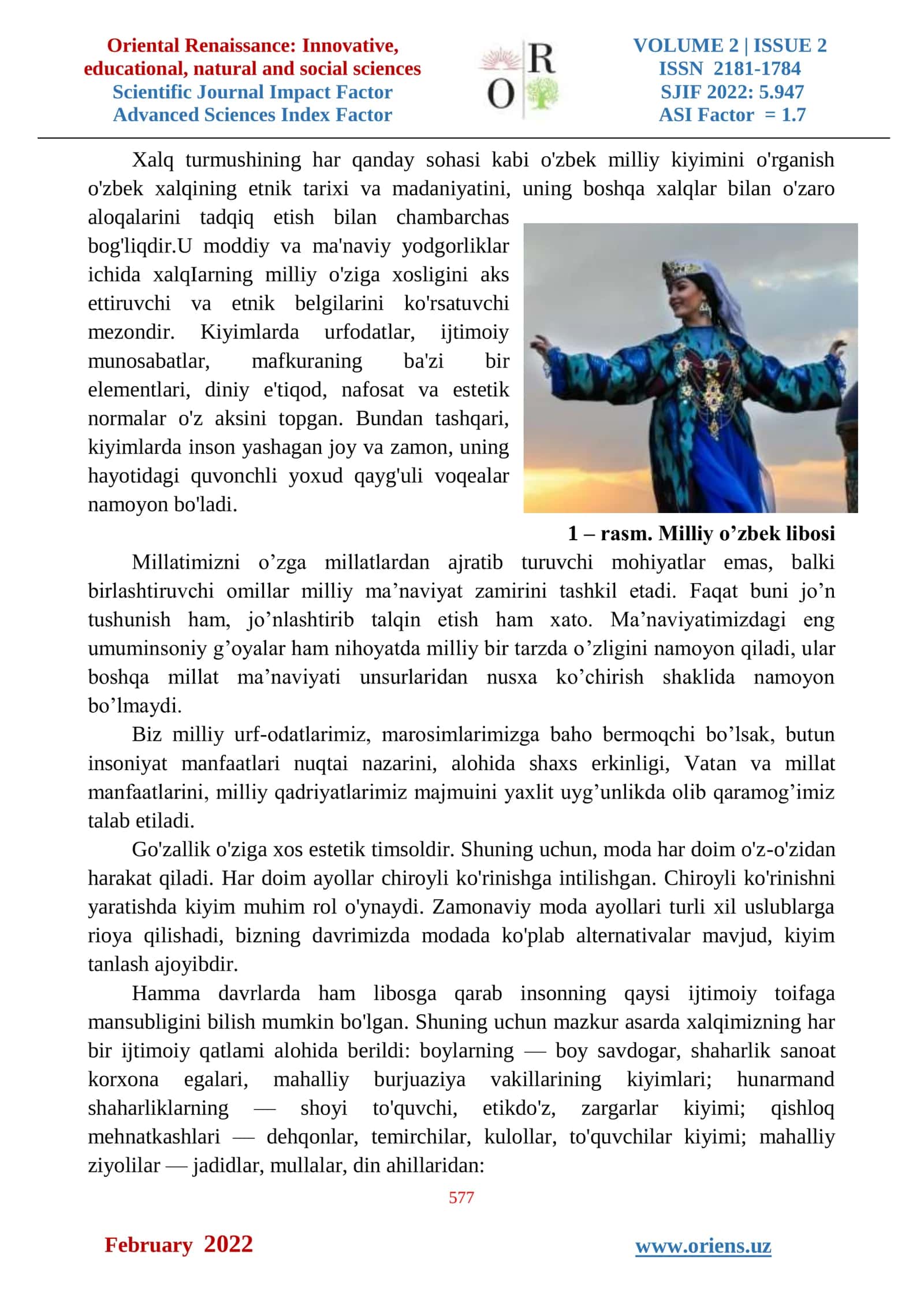 O'ZBEKISTON ZAMONAVIY MODA DIZAYNIDA MILLIY O'ZIGA XOSLIKNI ANGLASH JARAYONI 3
