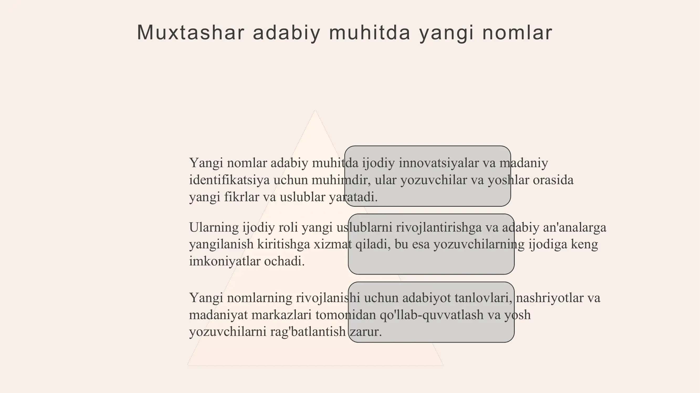 Rislig'oy Xotamova, Behzod Fazliddin, Nosirjon Jo'rayev ijodining xususiyatlari 3