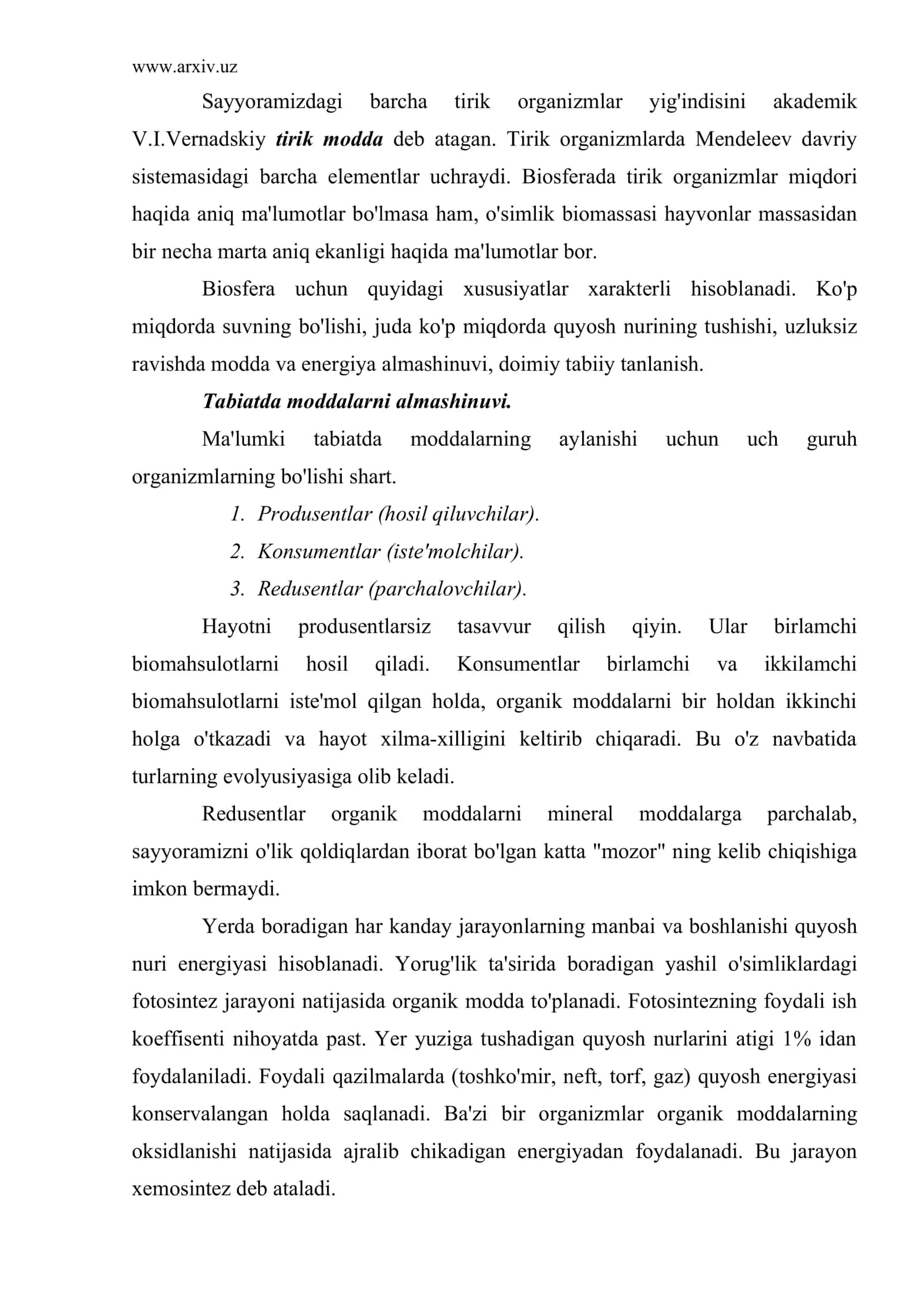 Biosfera haqida tushuncha 3