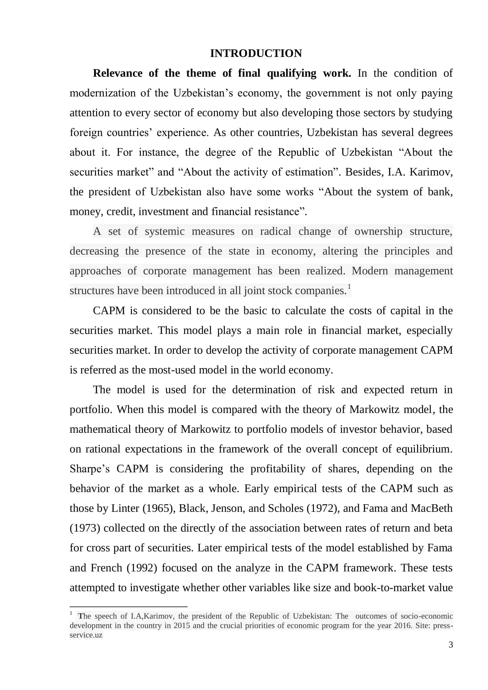 THE EMPIRICAL CAPM:ESTIMATION AND IMPLICATIONS FOR THE REGULATORY COST OF CAPITAL 3