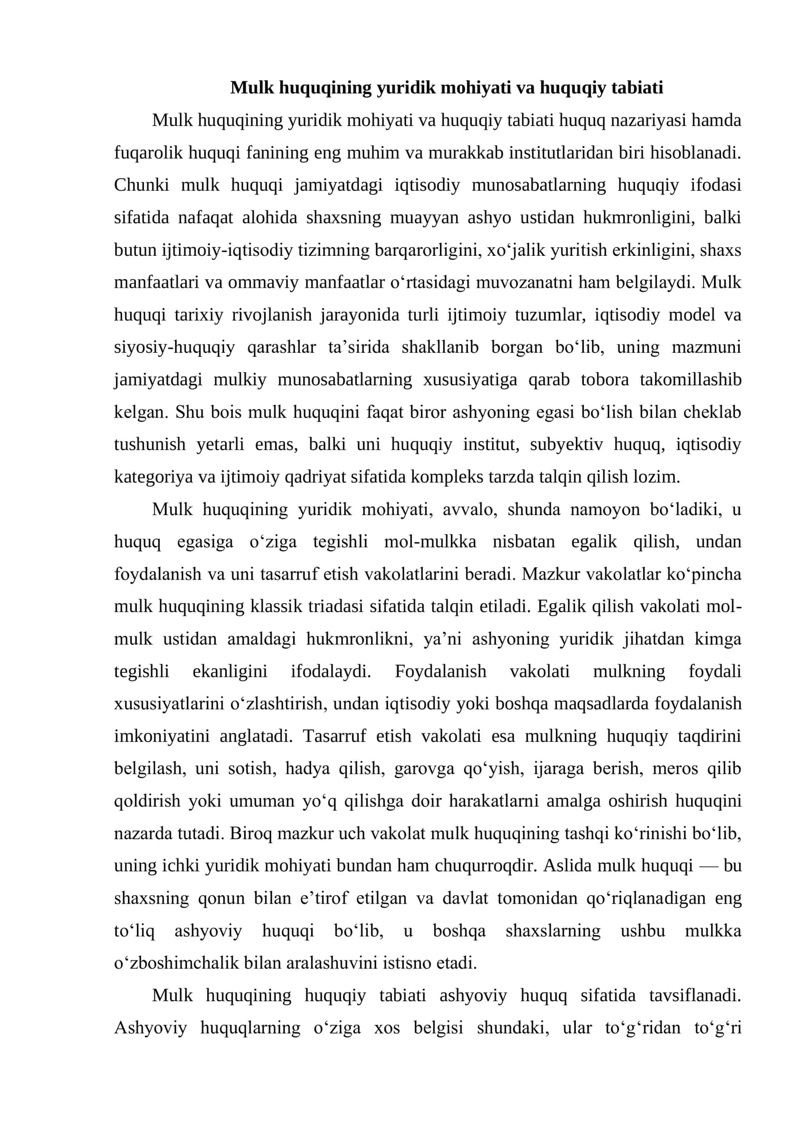 MULK HUQUQI TUSHUNCHASI VA TAMOYILLARI 3
