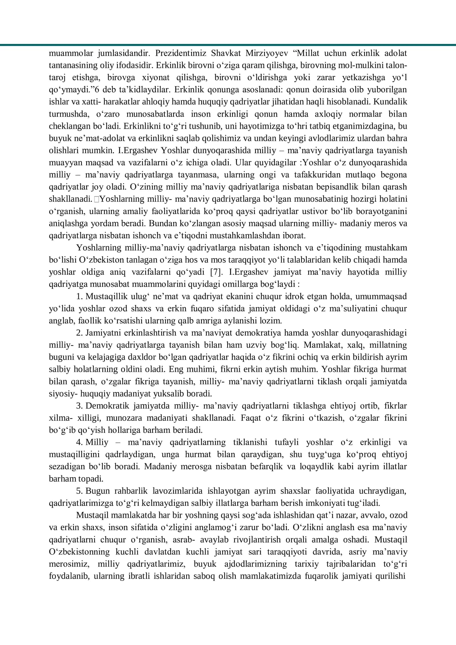 MILLIY QADRIYATLARNING YOSHLAR MA’NAVIYATINI YUKSALTIRISHDAGI O‘RNI 3