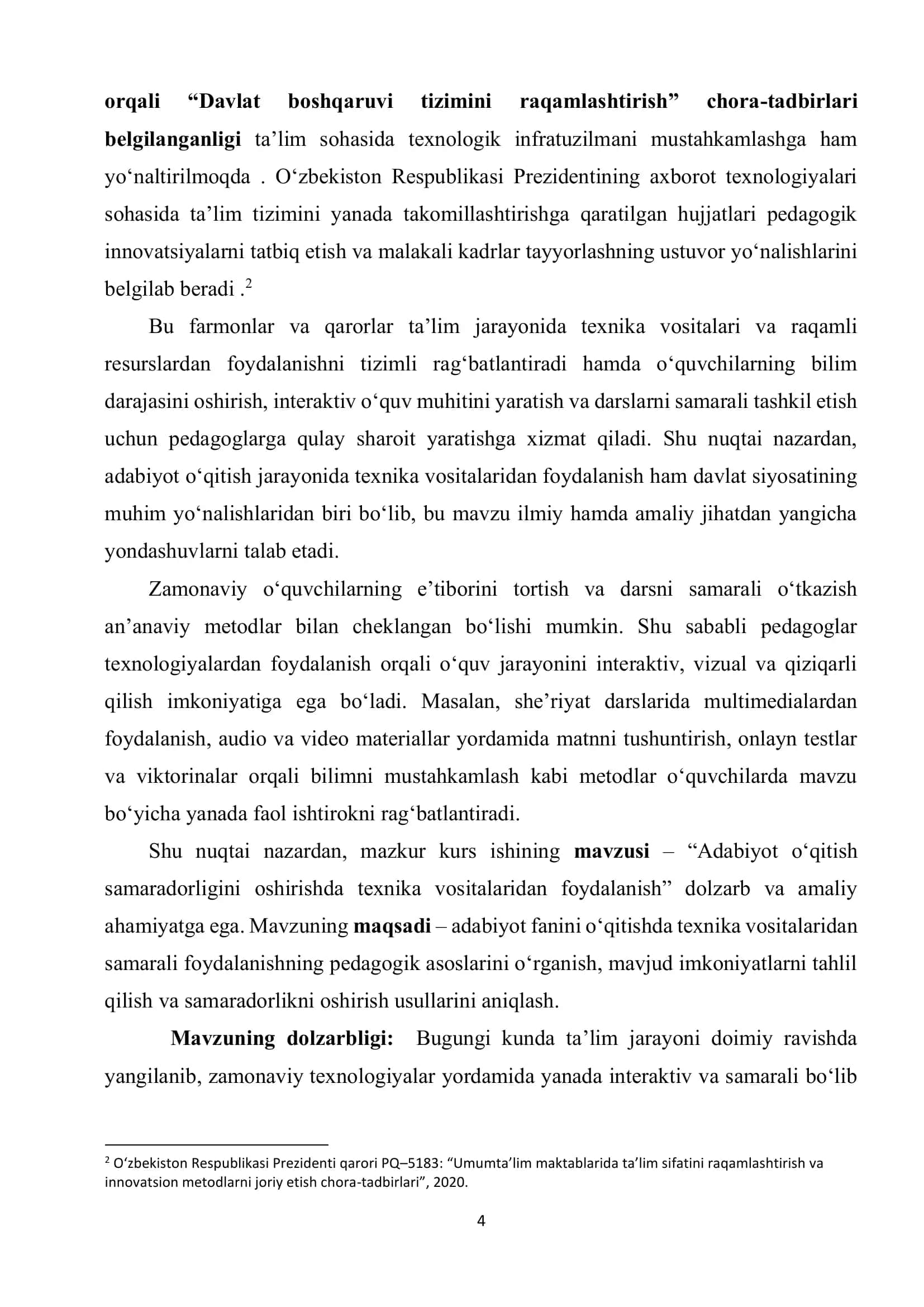 ADABIYOT O'QITISH SAMARADORLIGINI OSHIRISHDA TEXNIKA VOSITALARIDAN FOYDALANISH 3