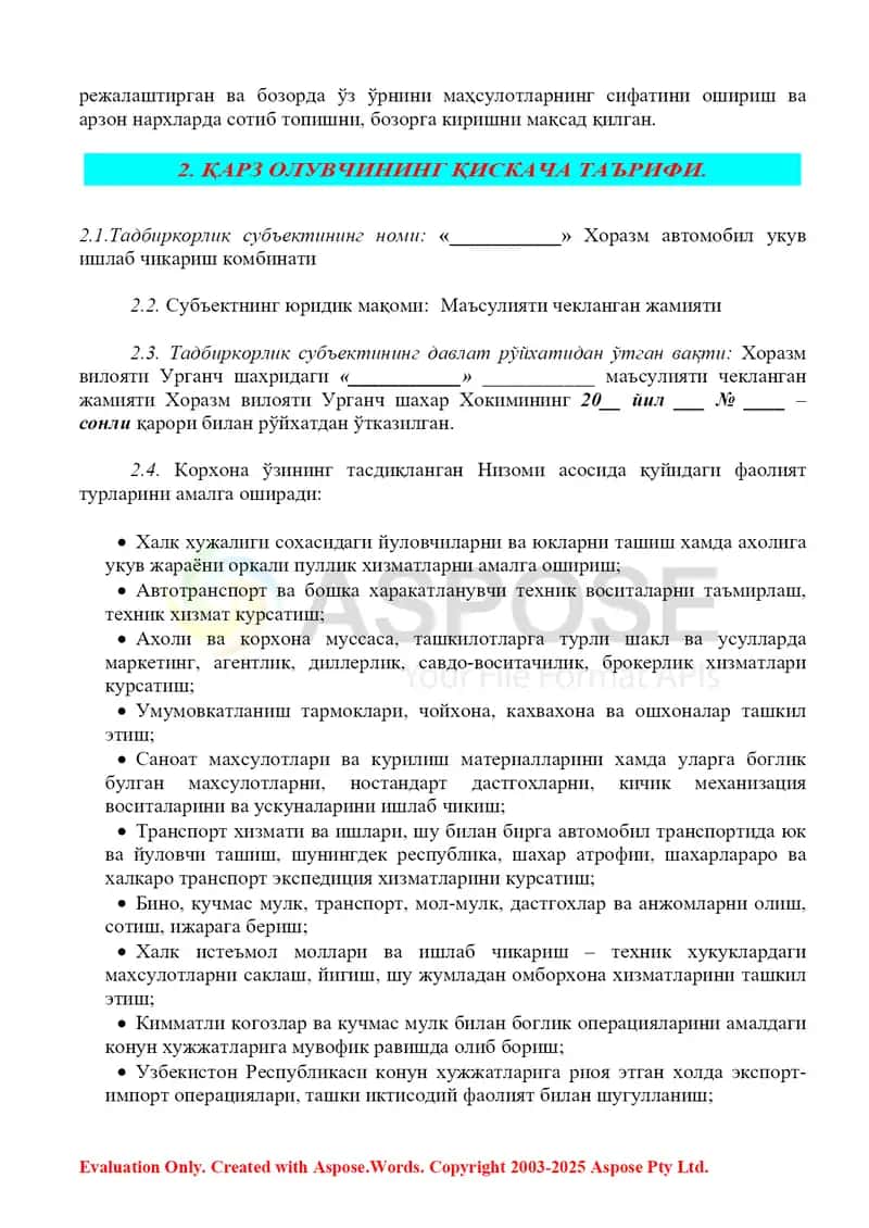 Автомобил бошкаришга укитиш фаолияти biznes rejasi 3