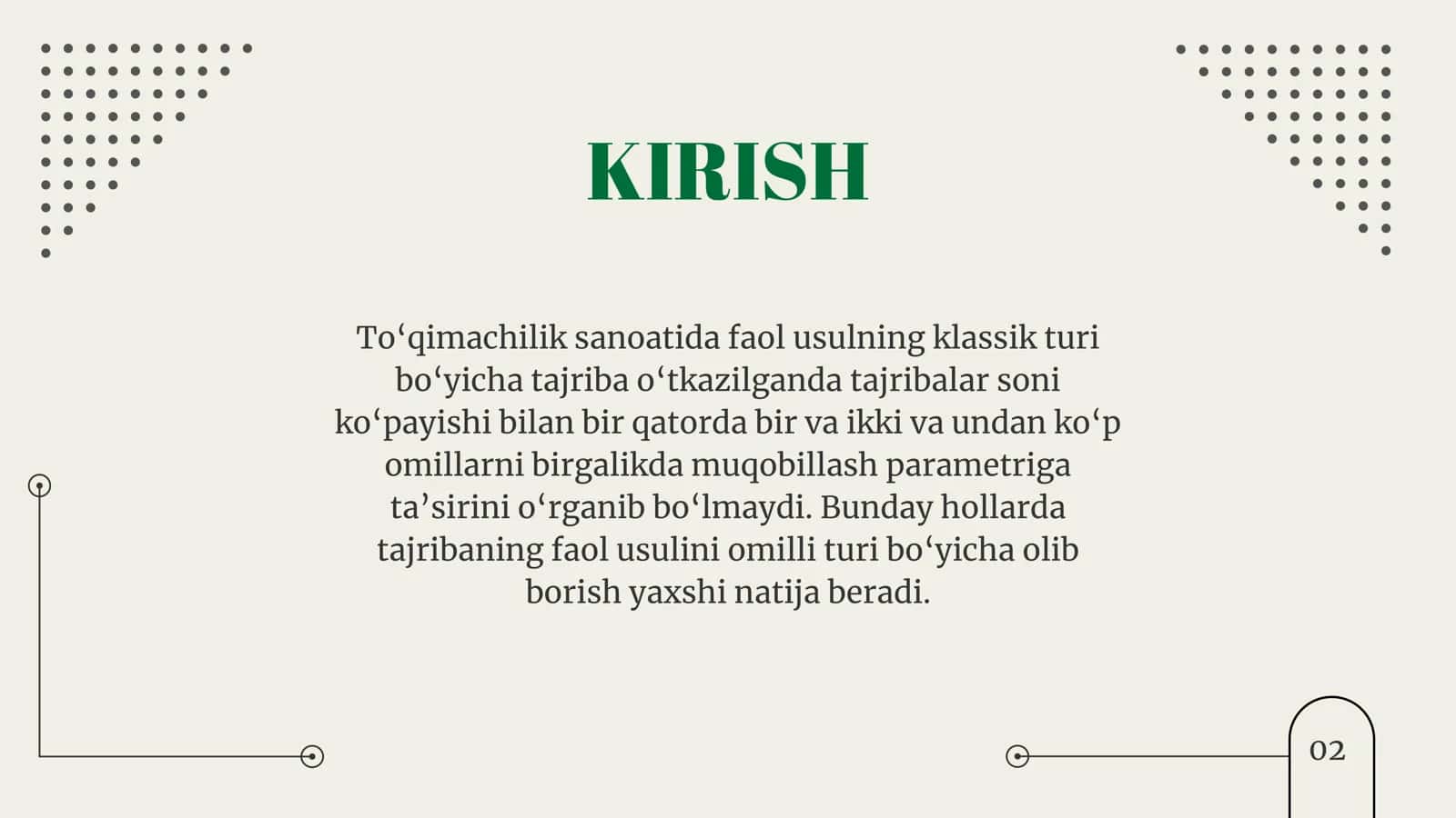 Omilli rejalashtirish tajribalari bo'yicha statistik regression ko'p omilli andozalarni aniqlash 3