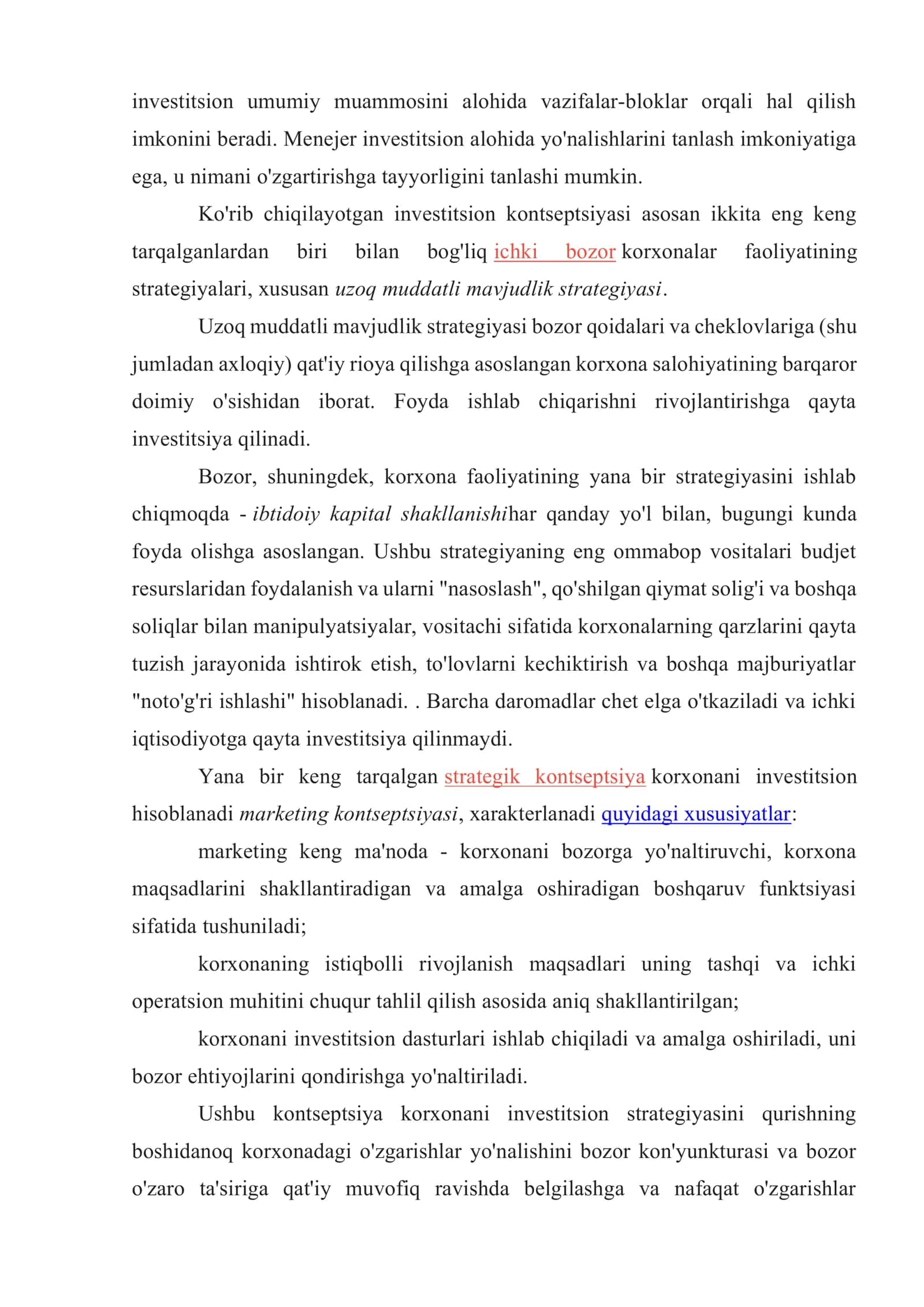 Korxonani investitsion strategiyalari 3