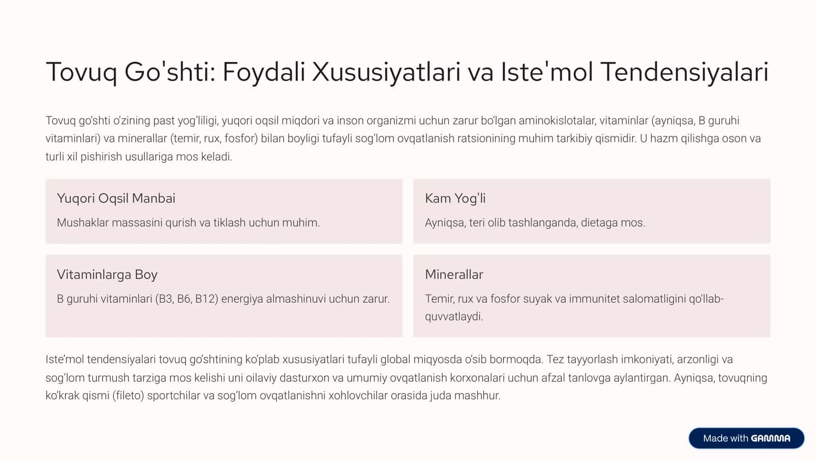 tovuq va tovuq mahsulotlari haqida qiziqarli slaydlar. 3