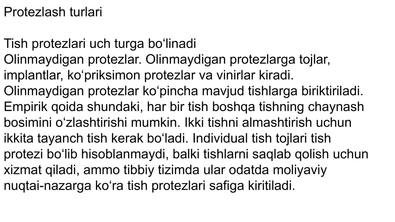 Protezlash ahamyati boʻlgan jagʻ va tishlarning. anatamik fiziologik xususiyatlari 3
