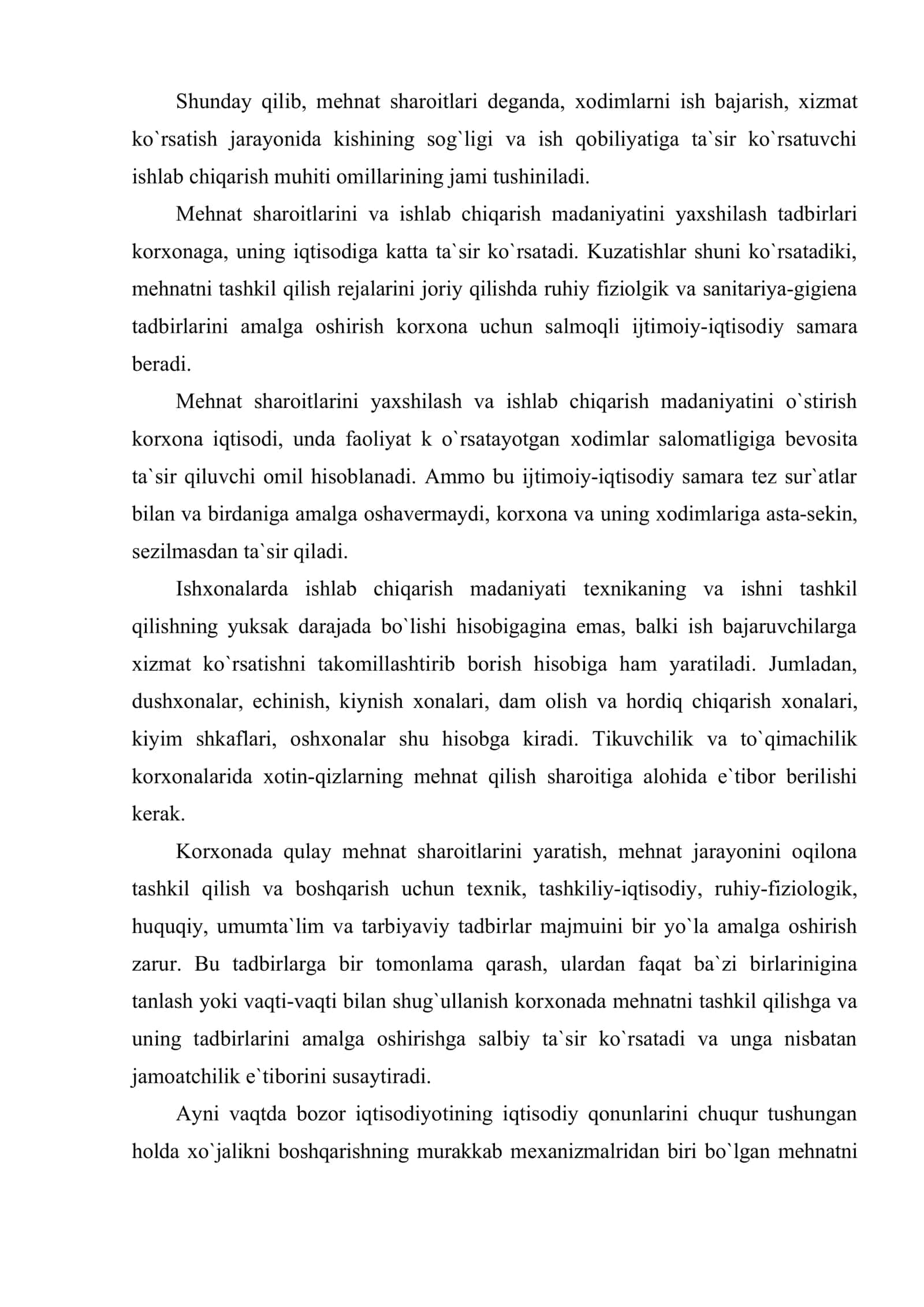 Mеhnat sharоitlarini yaхshilash va ishlab chiqarish madaniyati 3