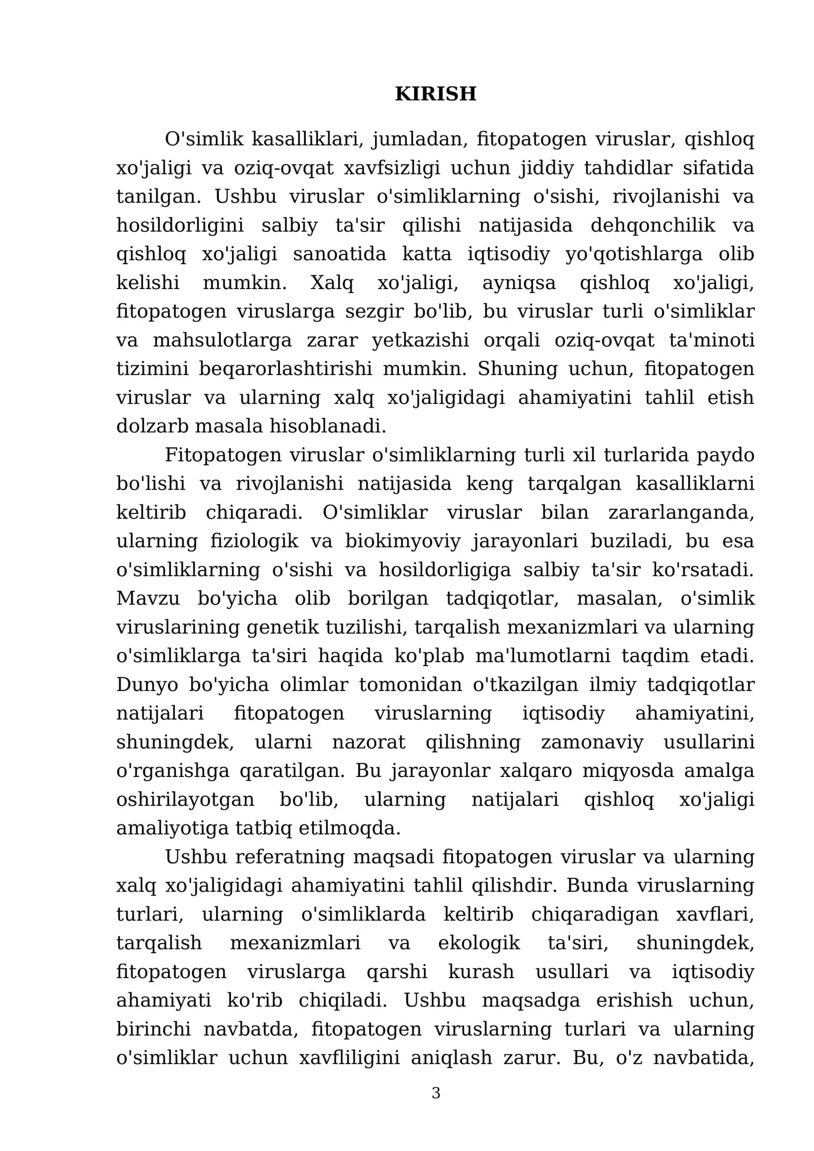 Fitopatogen viruslar va ularning xalq xo‘jaligidagi ahamiyatini tahlil etish 3