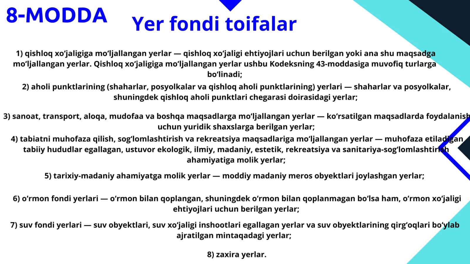 Yer kodeksi 8-9-10-moddalar asosida 3