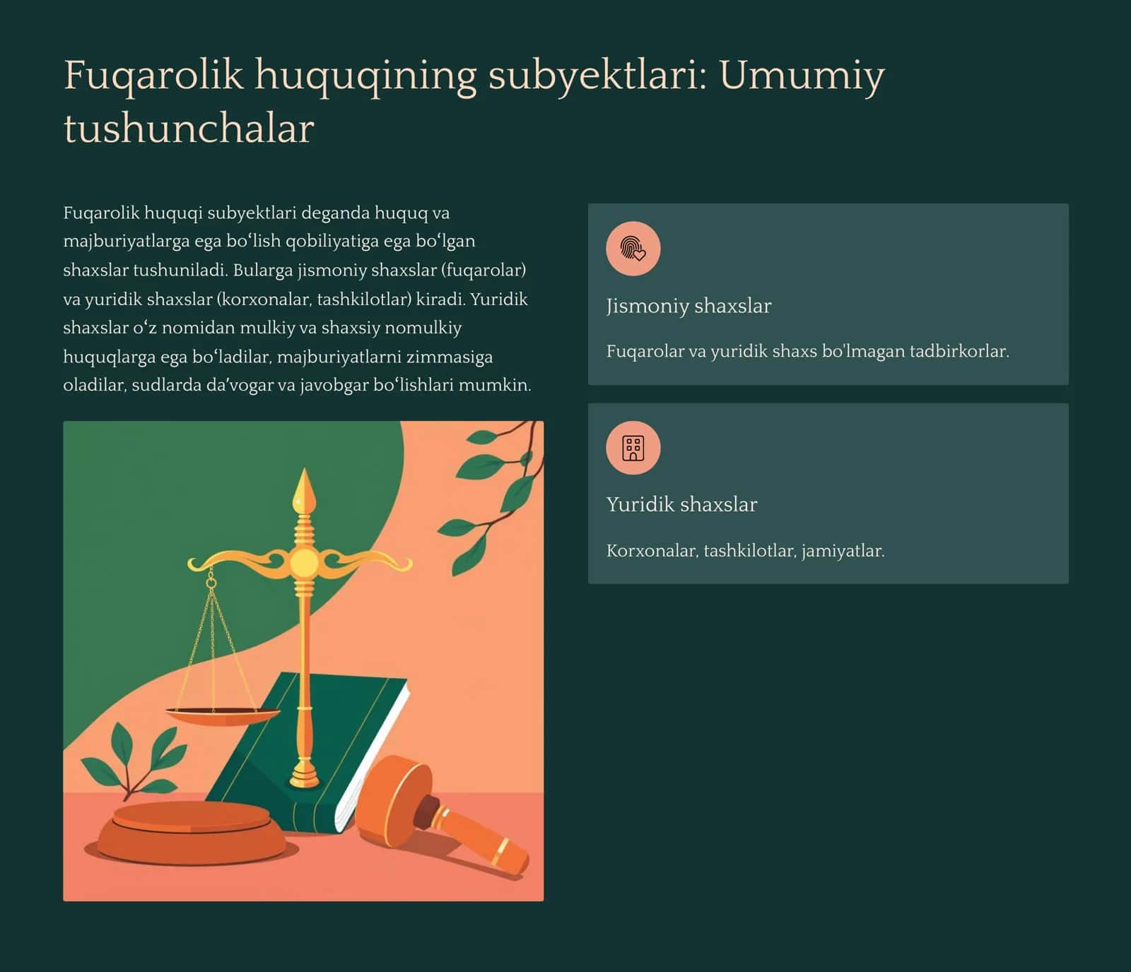 Mas¾uliyati cheklangan jamiyat (MChJ) va aksiyadorlik jamiyati (AJ): Fuqarolik huquqi subyektlari sifatida 3