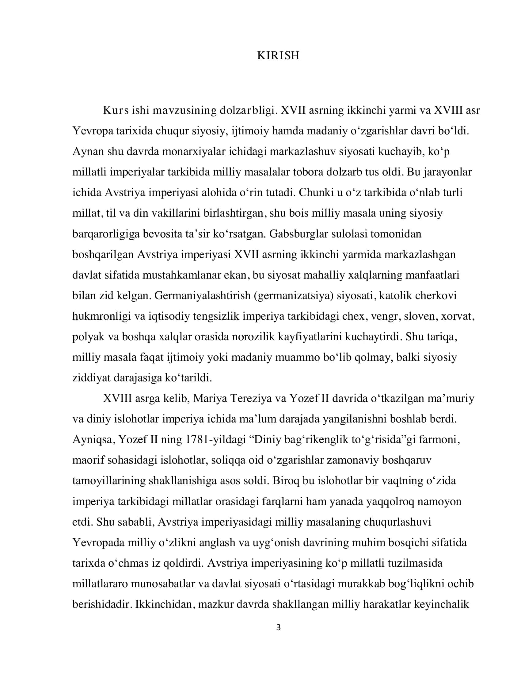 AVSTRIYA IMPERIYASIDA MILLIY MASALA (XVII ASRNING 2-YARMI – XVIII ASR) 3