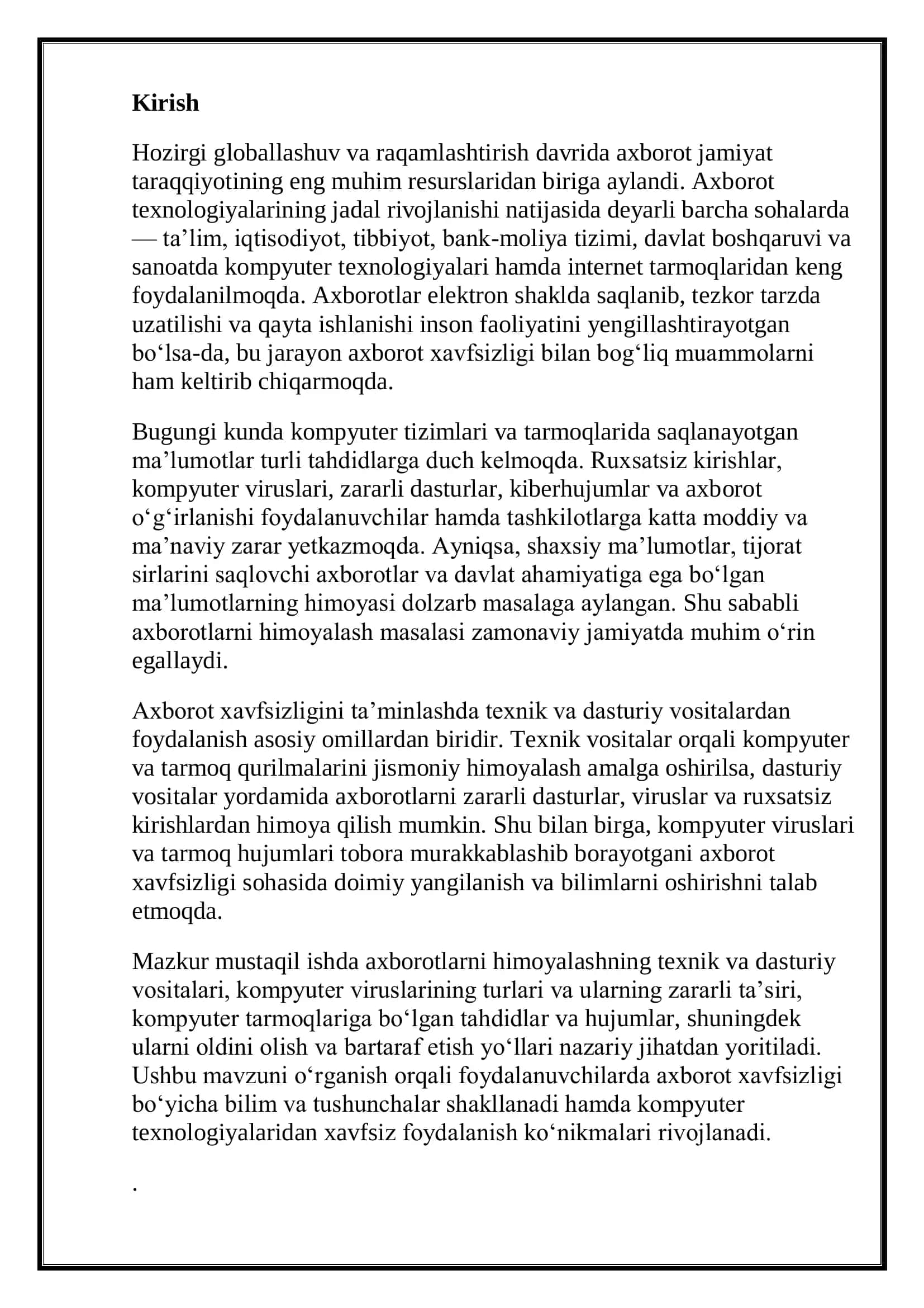 Axborotlarni himoyalashning texnik va dasturiy vositalari 3