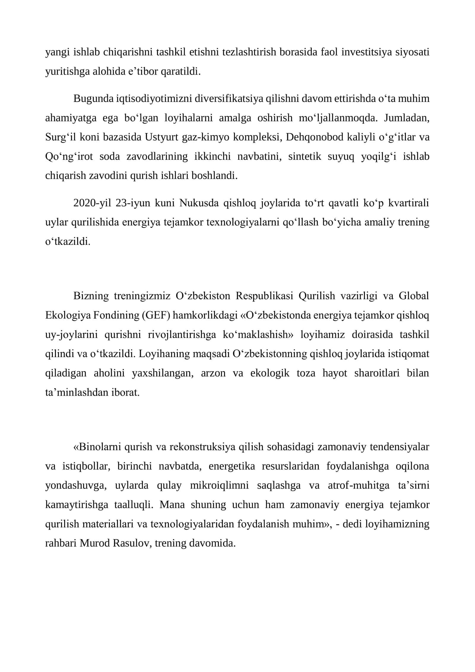 Ko’pik betondan foydalanib devorbop bloklar ishlab chiqarish korxonasini loyihlalash 3