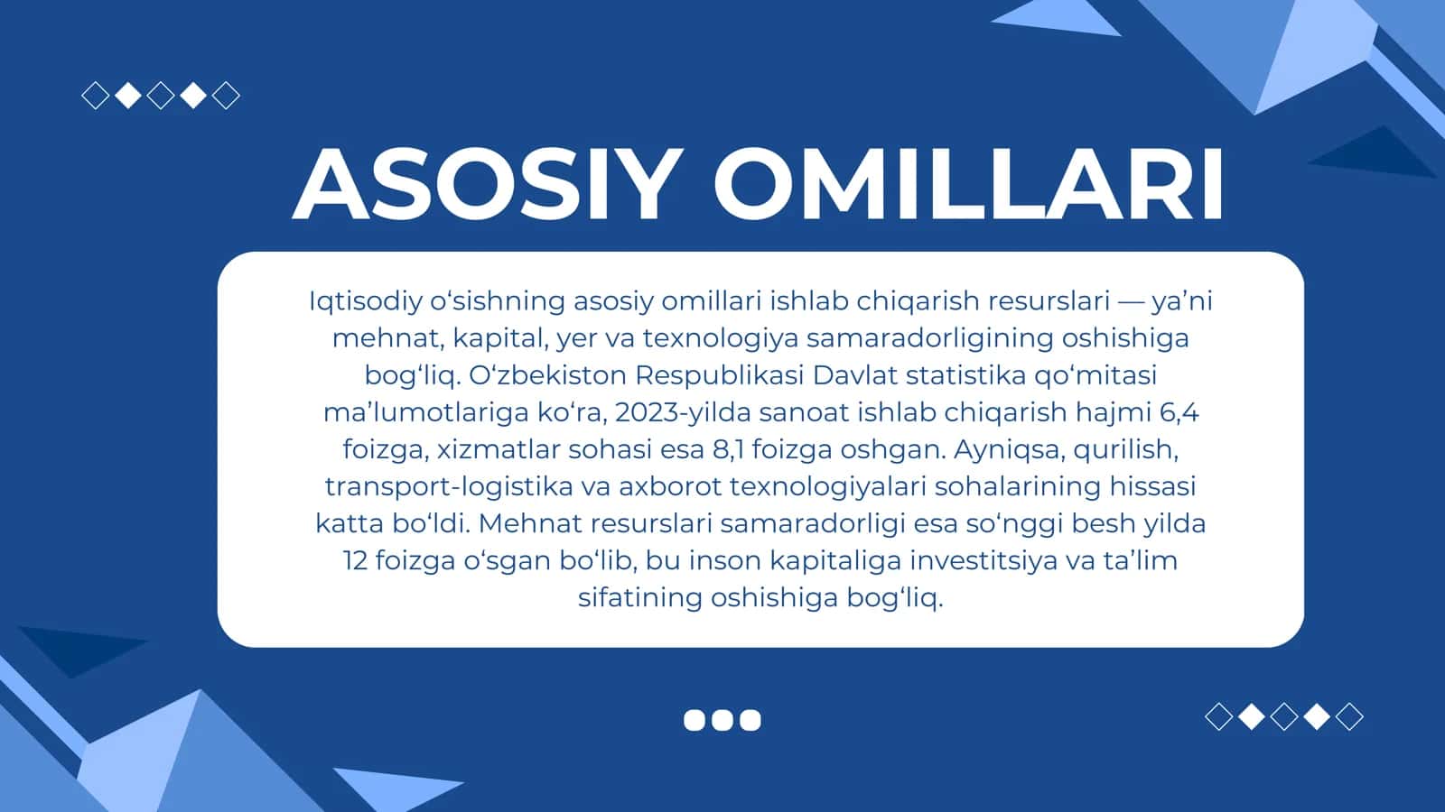 IQTISODIY O'SISH OMILLARI VA TIPLARI 3