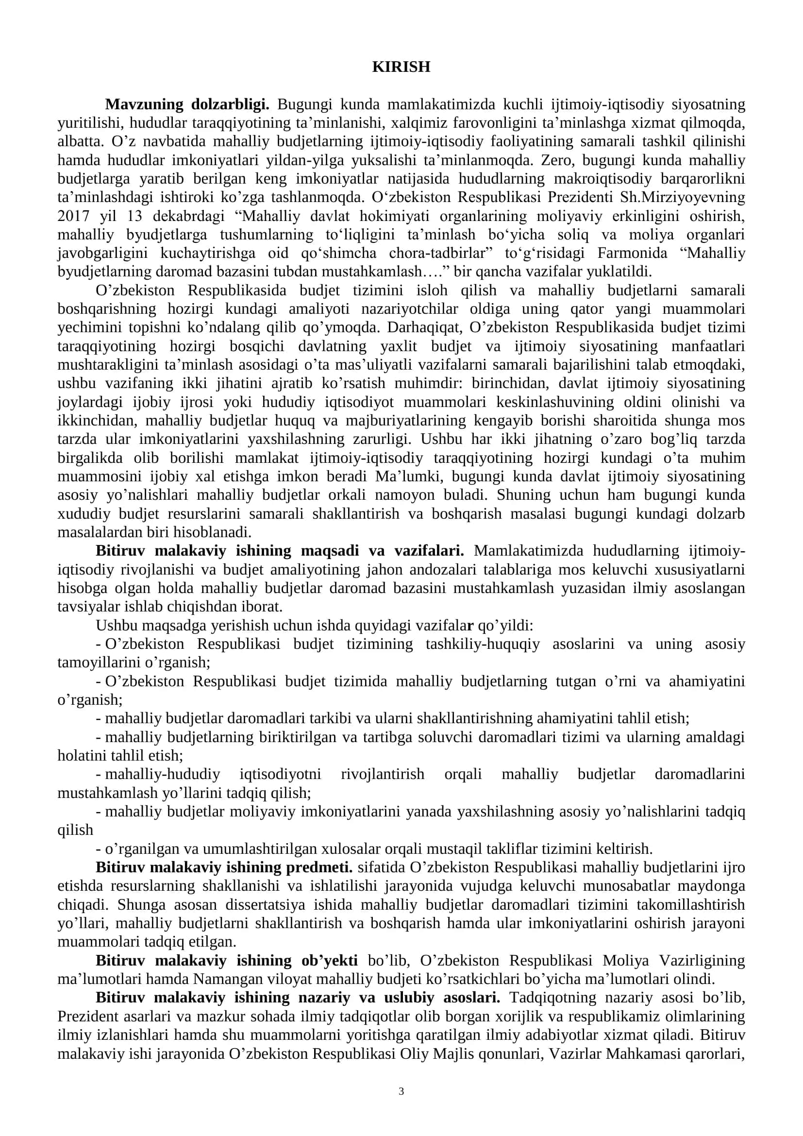 Маҳаллий бюджетларнинг даромад базасини мустаҳкамлаш механизмлари (Наманган вилояти мисолида) 3