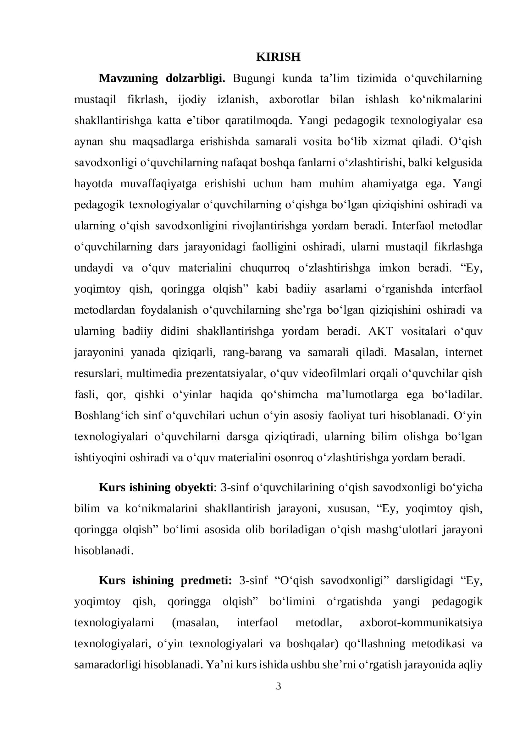 "Ona tili oʻqish savodxonligi va uni oʻqitish metodikasi" 3